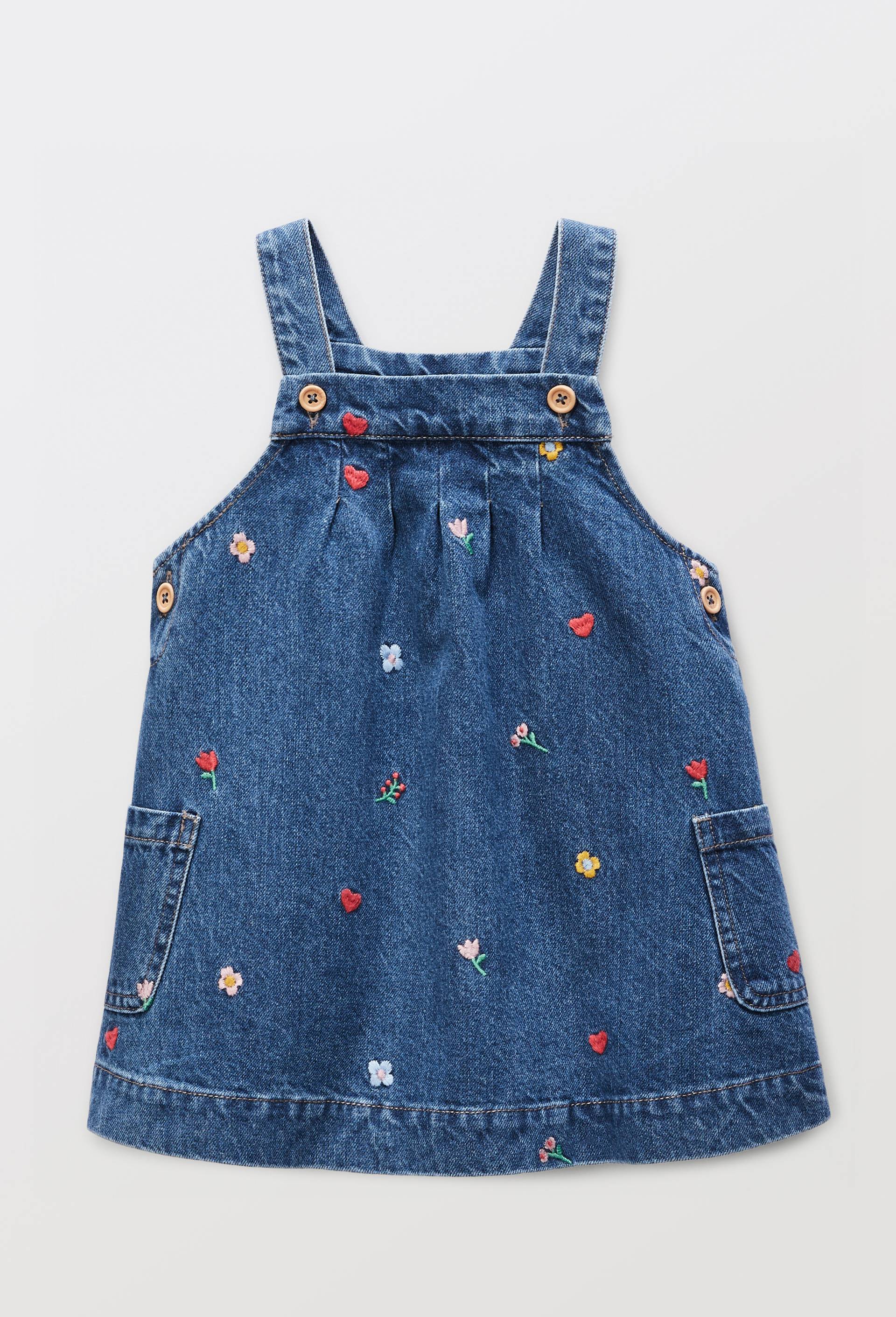 Robe brod&eacute;e en coton BIO GOTS, Bleu fonc&eacute;, large image number 1.0