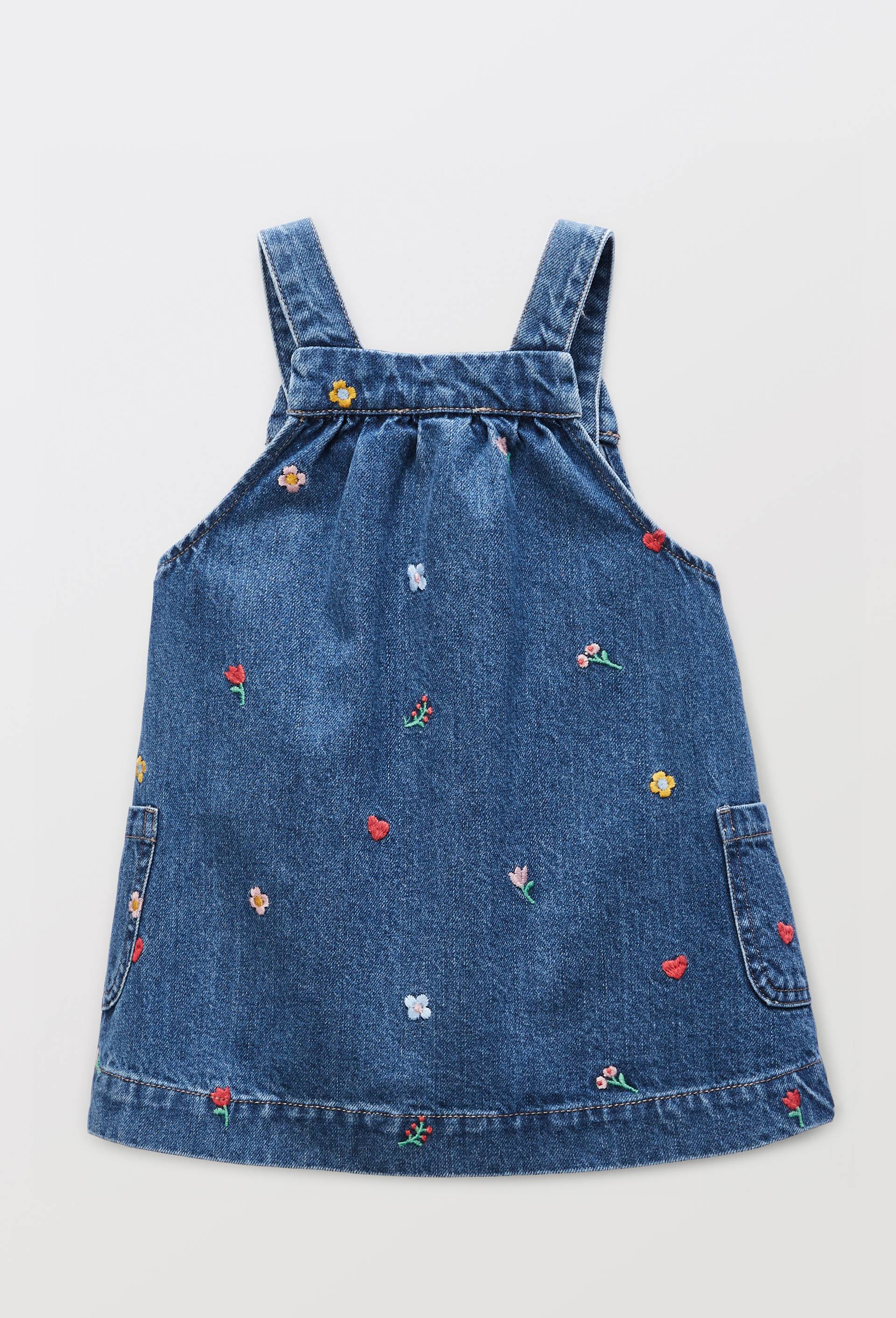 Robe brod&eacute;e en coton BIO GOTS, Bleu fonc&eacute;, large image number 2.0