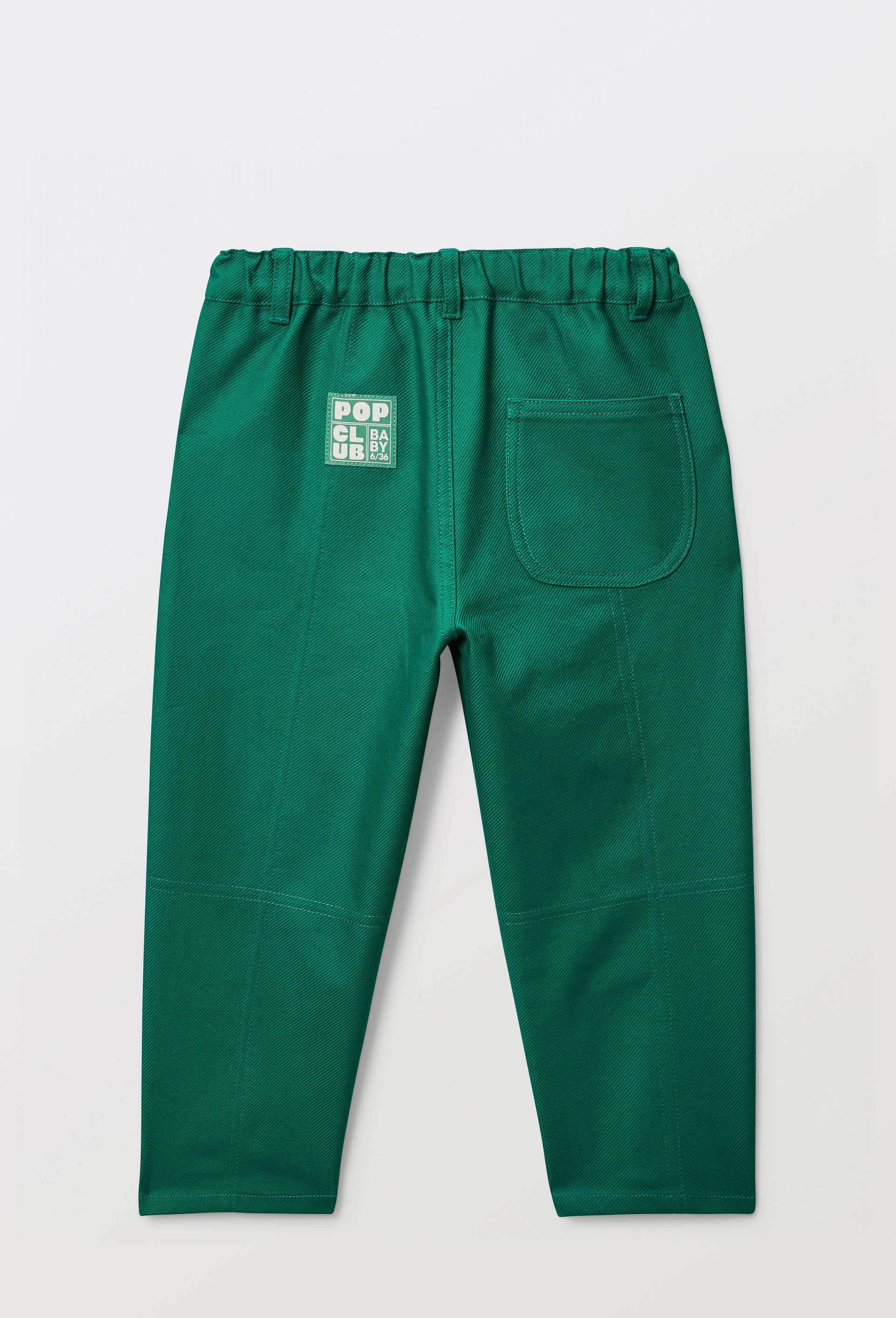 Pantalon taille &eacute;lastique uni en coton BIO GOTS, Vert, large image number 1.0