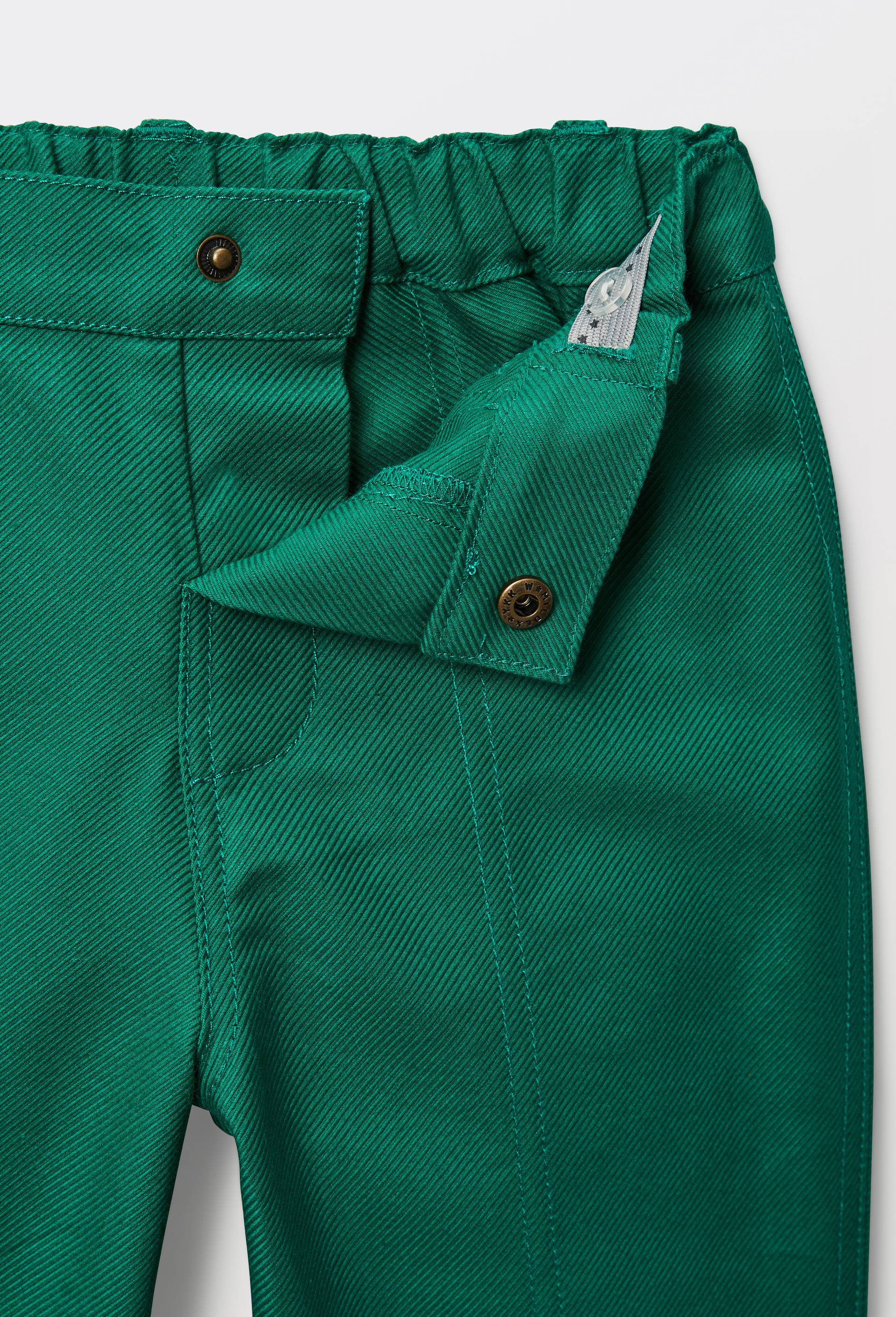 Pantalon taille &eacute;lastique uni en coton BIO GOTS, Vert, large image number 2