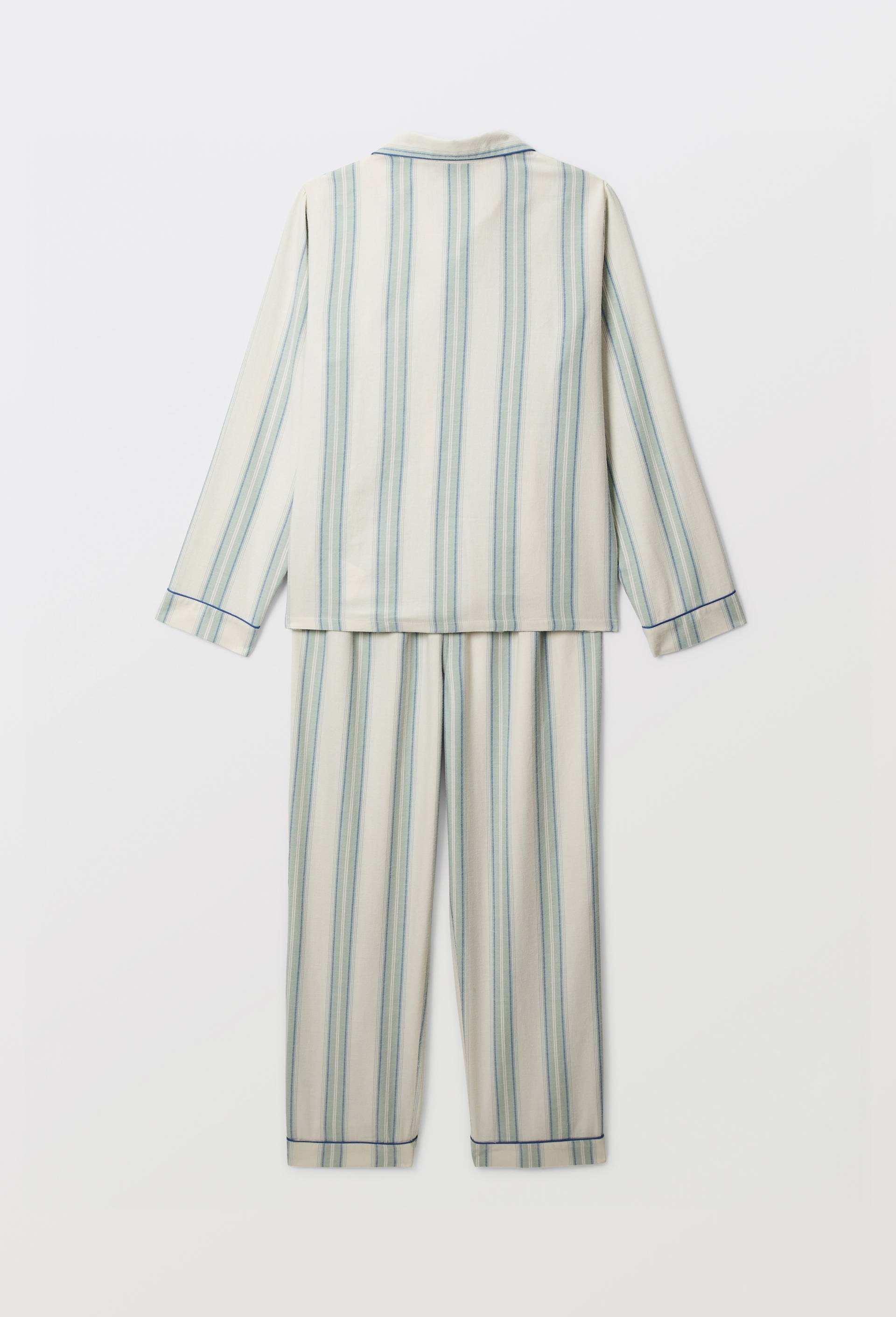 Pyjama chemise manches longues &agrave; carreaux en coton BIO GOTS, Vert, large image number 1