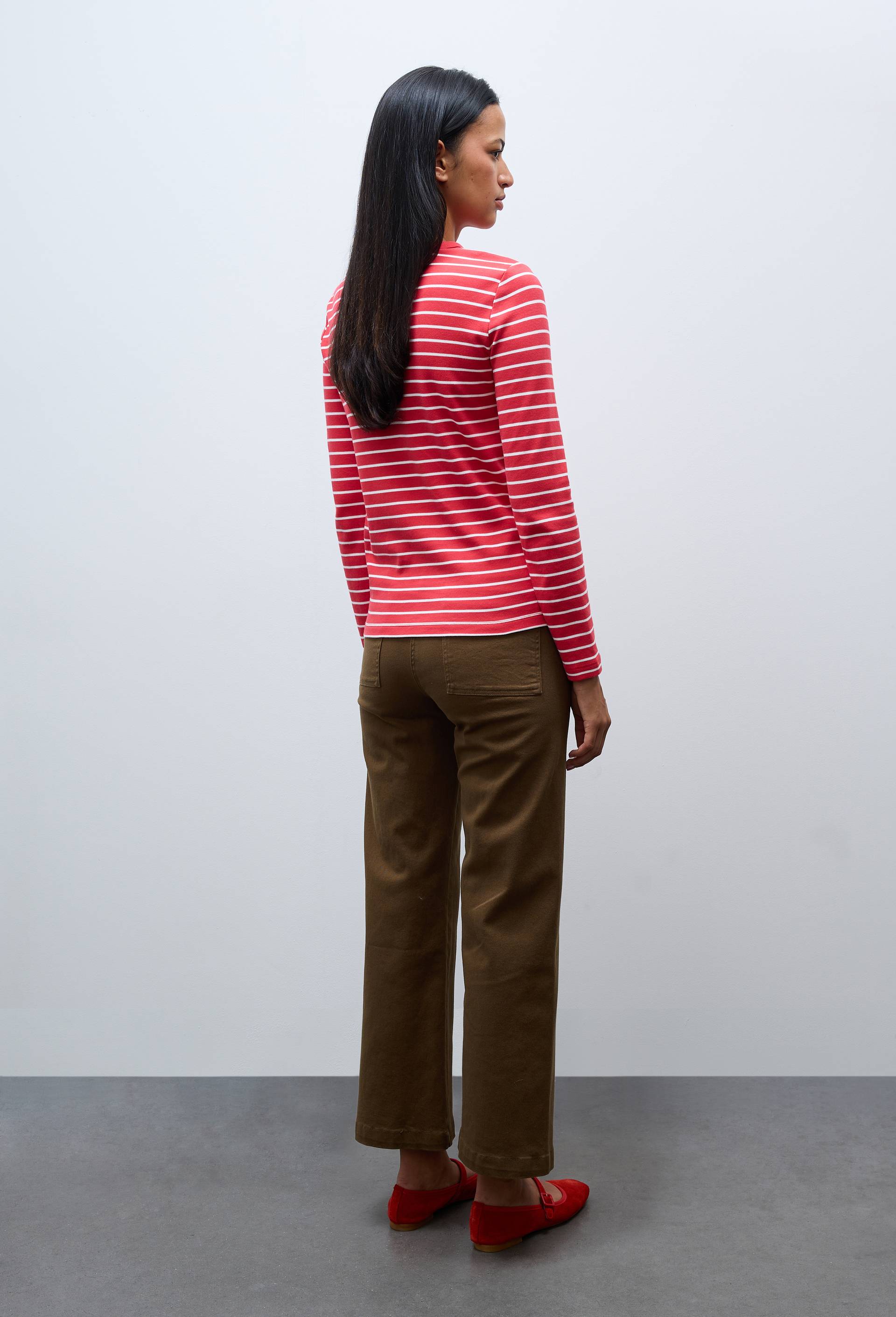 Pantalon large taille haute contenant du coton, Vert fonc&eacute;, large image number 1