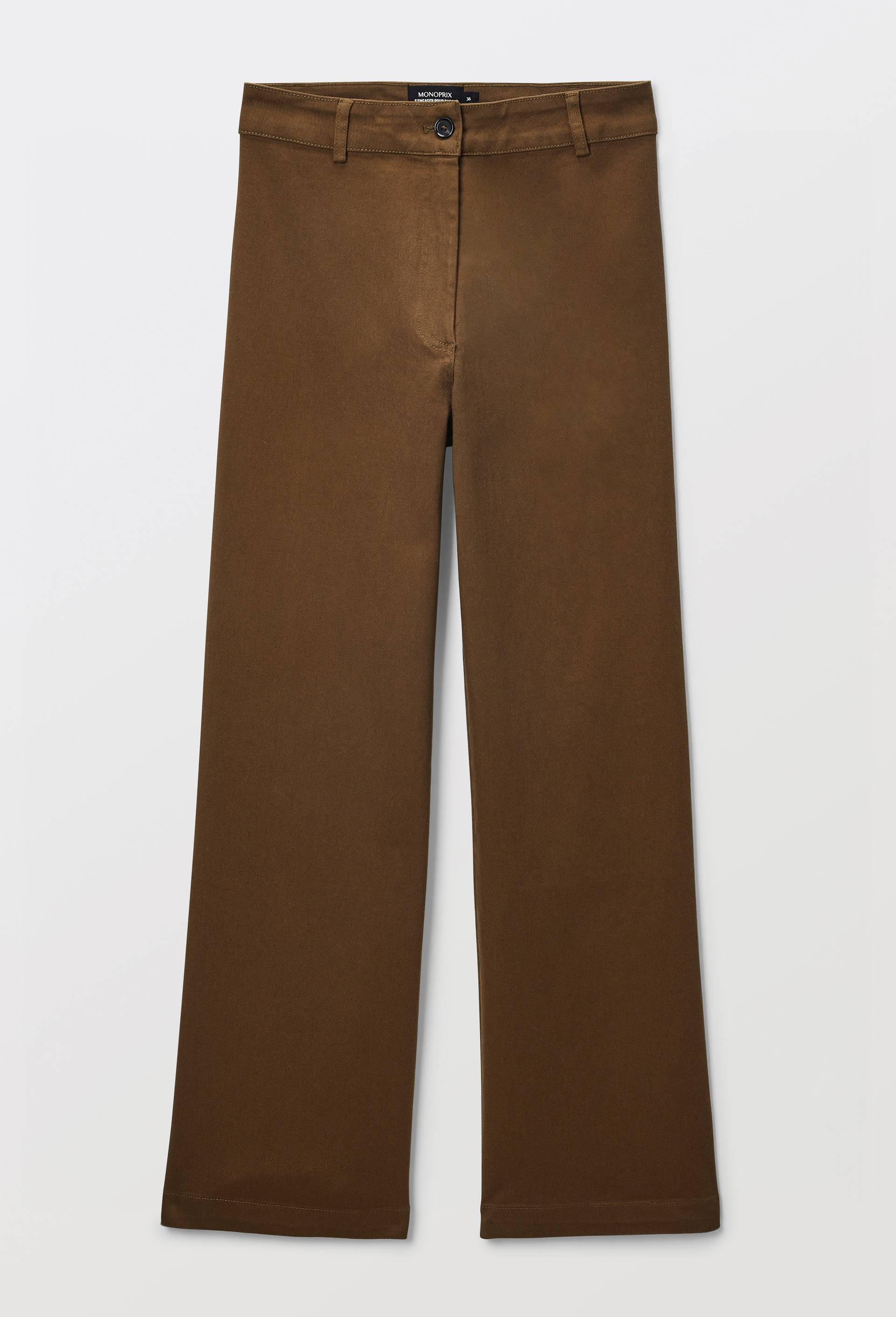 Pantalon large taille haute contenant du coton, Vert fonc&eacute;, large image number 2.0