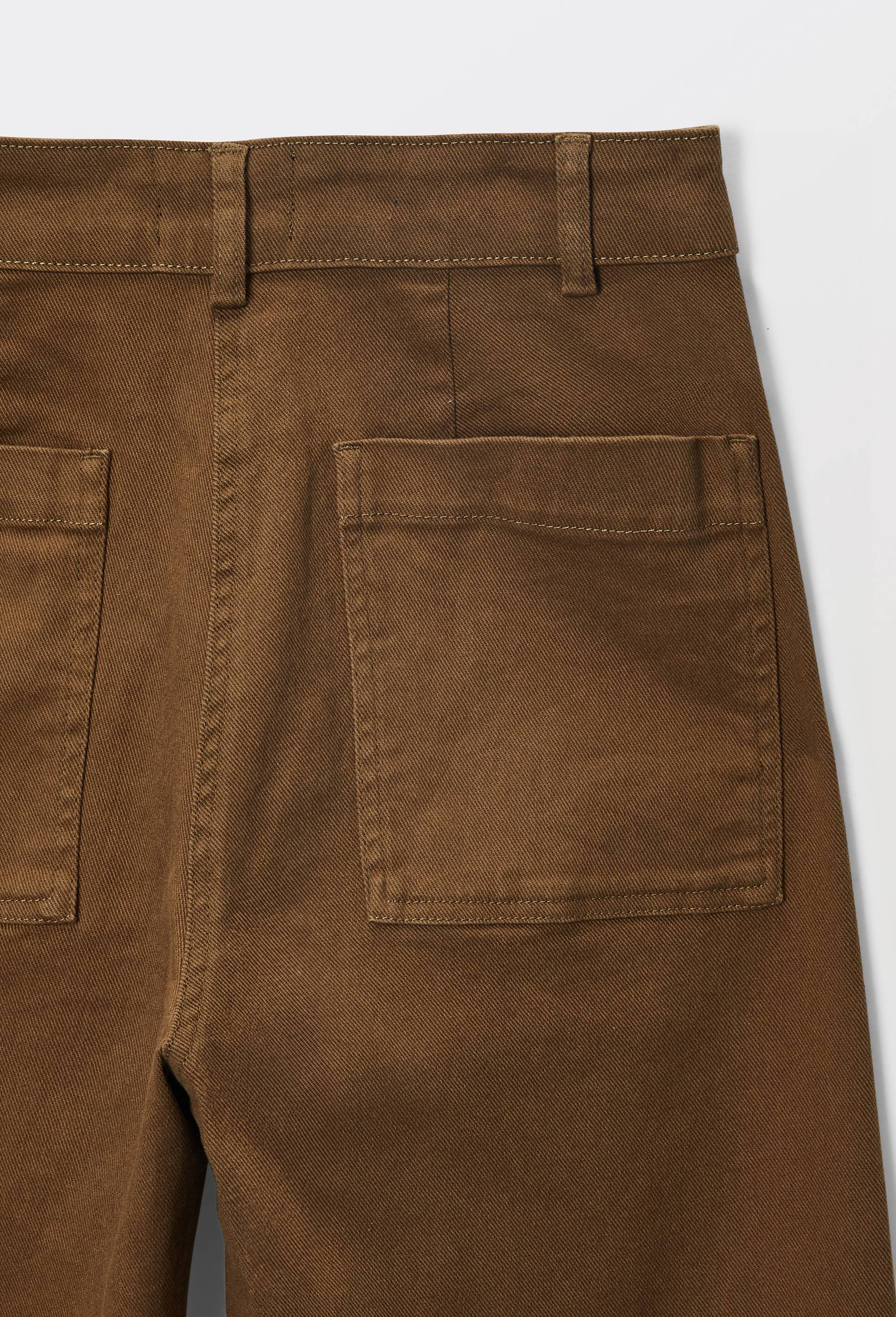 Pantalon large taille haute contenant du coton, Vert fonc&eacute;, large image number 4.0