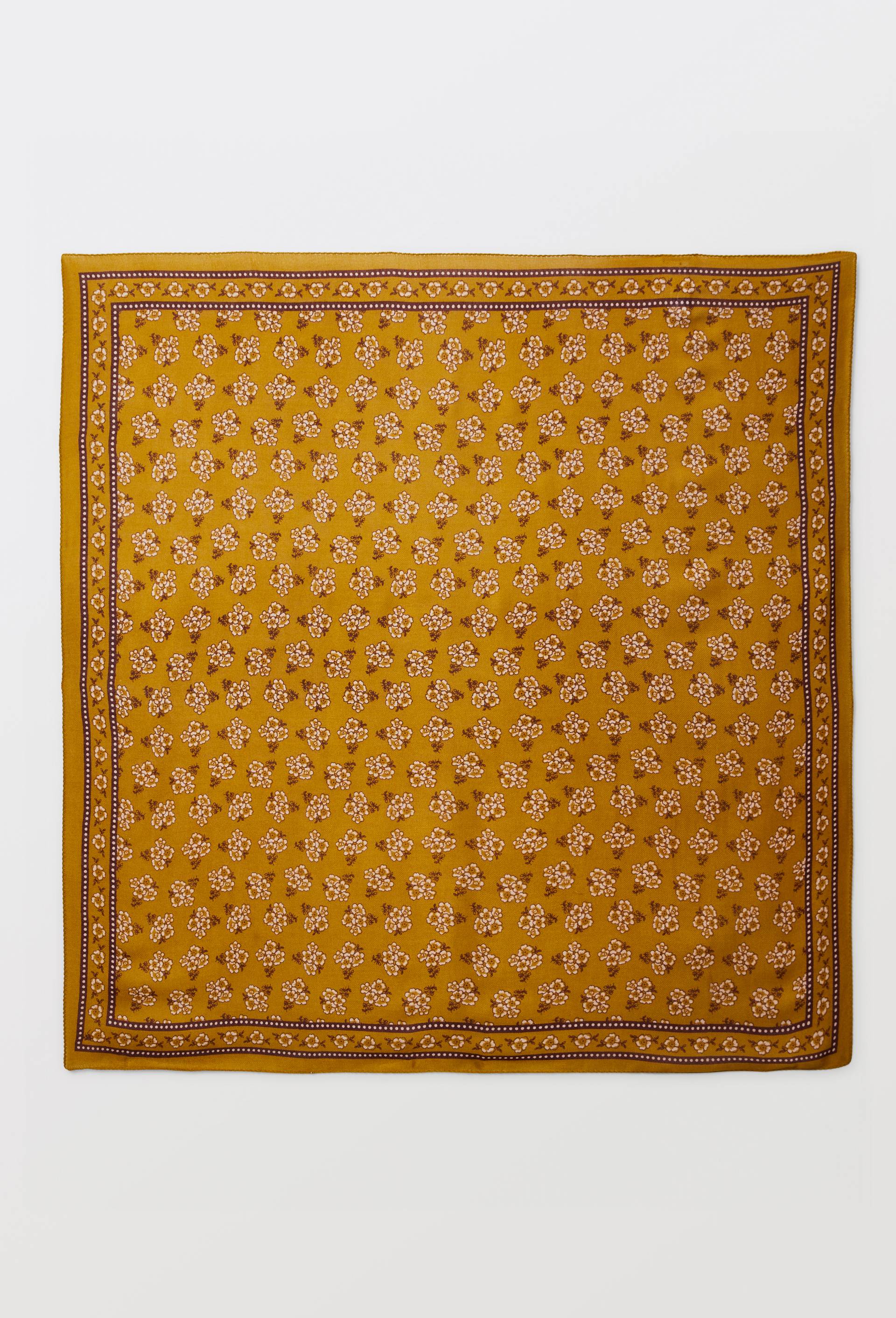 Echarpe imprim&eacute;e contenant de la laine, Jaune fonc&eacute;, swatch image