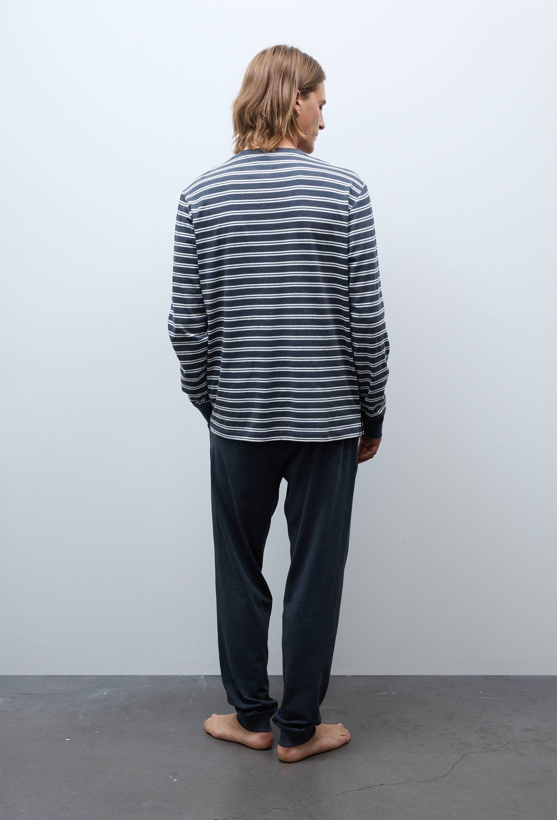 Ensemble de pyjama long en jersey en coton, Bleu fonc&eacute;, large image number 1.0