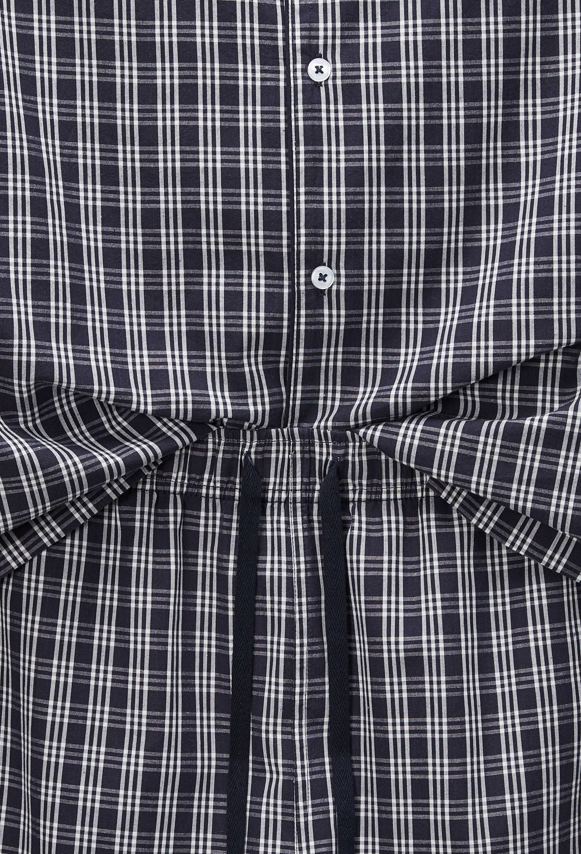 Pyjama Chemise manches longues et pantalon ray&eacute; en coton, Bleu fonc&eacute;, large image number 3
