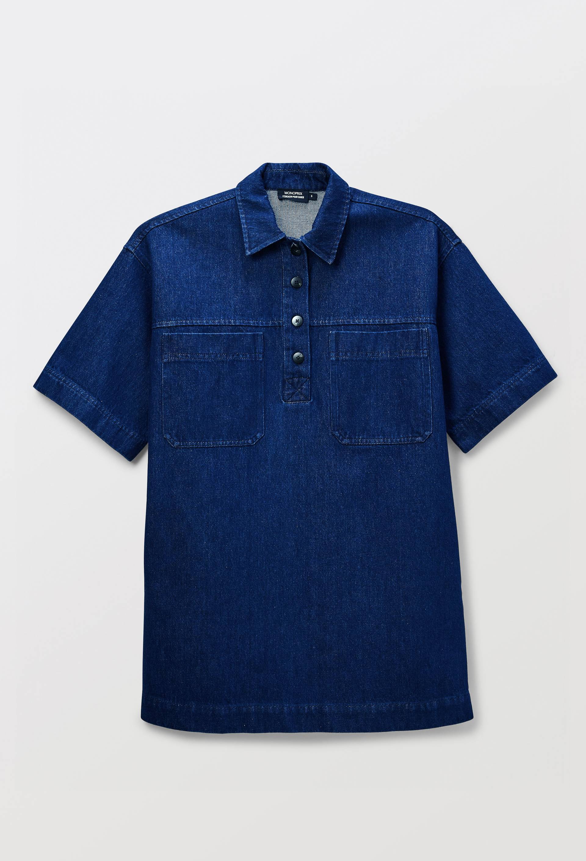 Robe courte en jean en coton BIO GOTS, Bleu fonc&eacute;, large image number 2