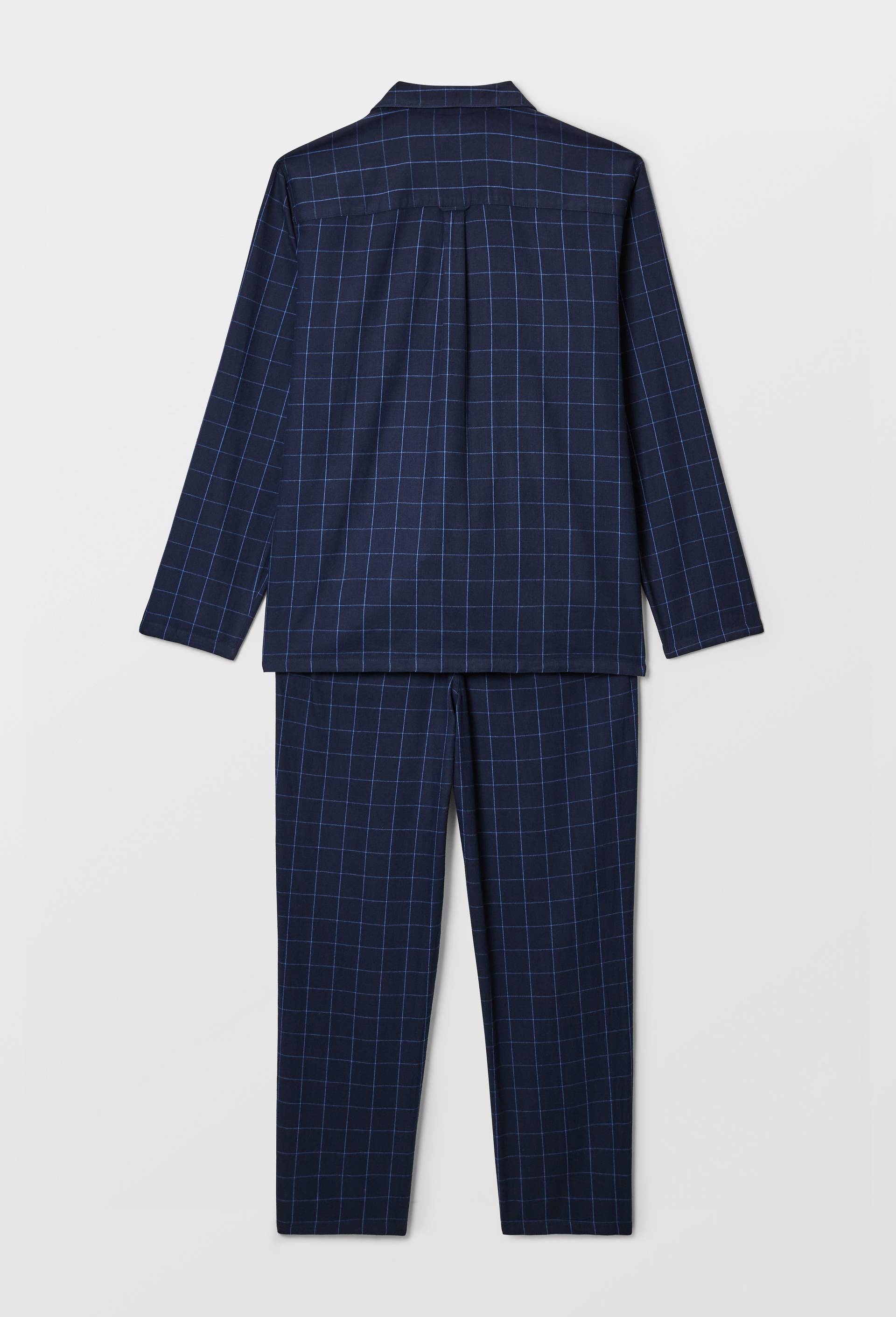 Pyjama manches longues et pantalon en flanelle de coton BIO GOTS, Bleu fonc&eacute;, large image number 3.0