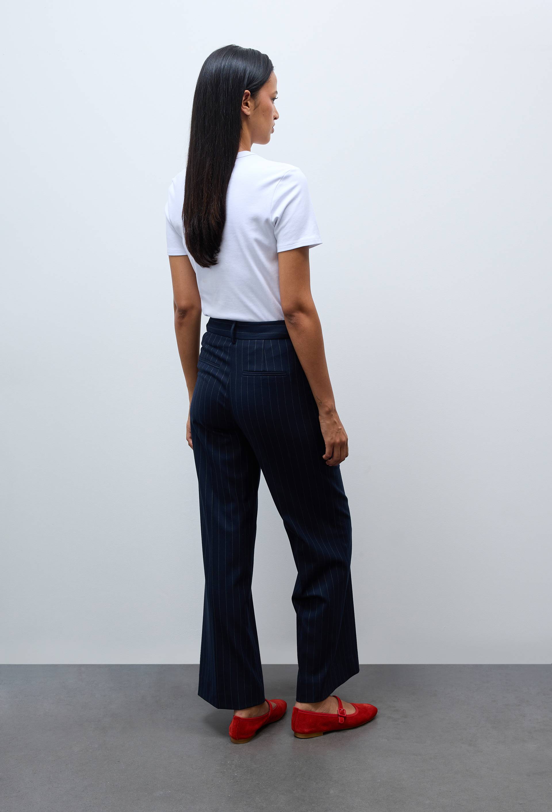 Pantalon large &agrave; rayures, Bleu fonc&eacute;, large image number 1.0