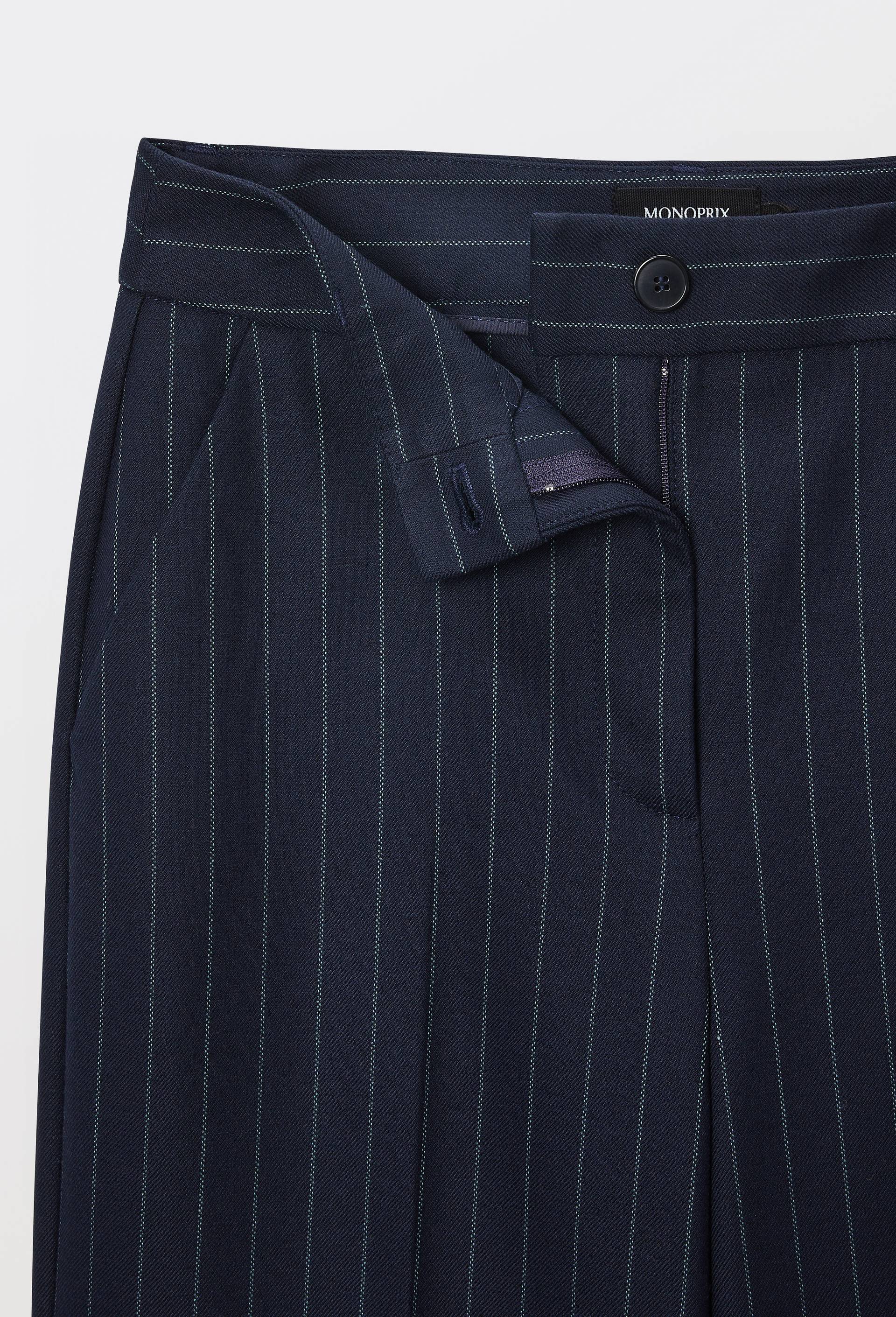 Pantalon large &agrave; rayures, Bleu fonc&eacute;, large image number 3.0