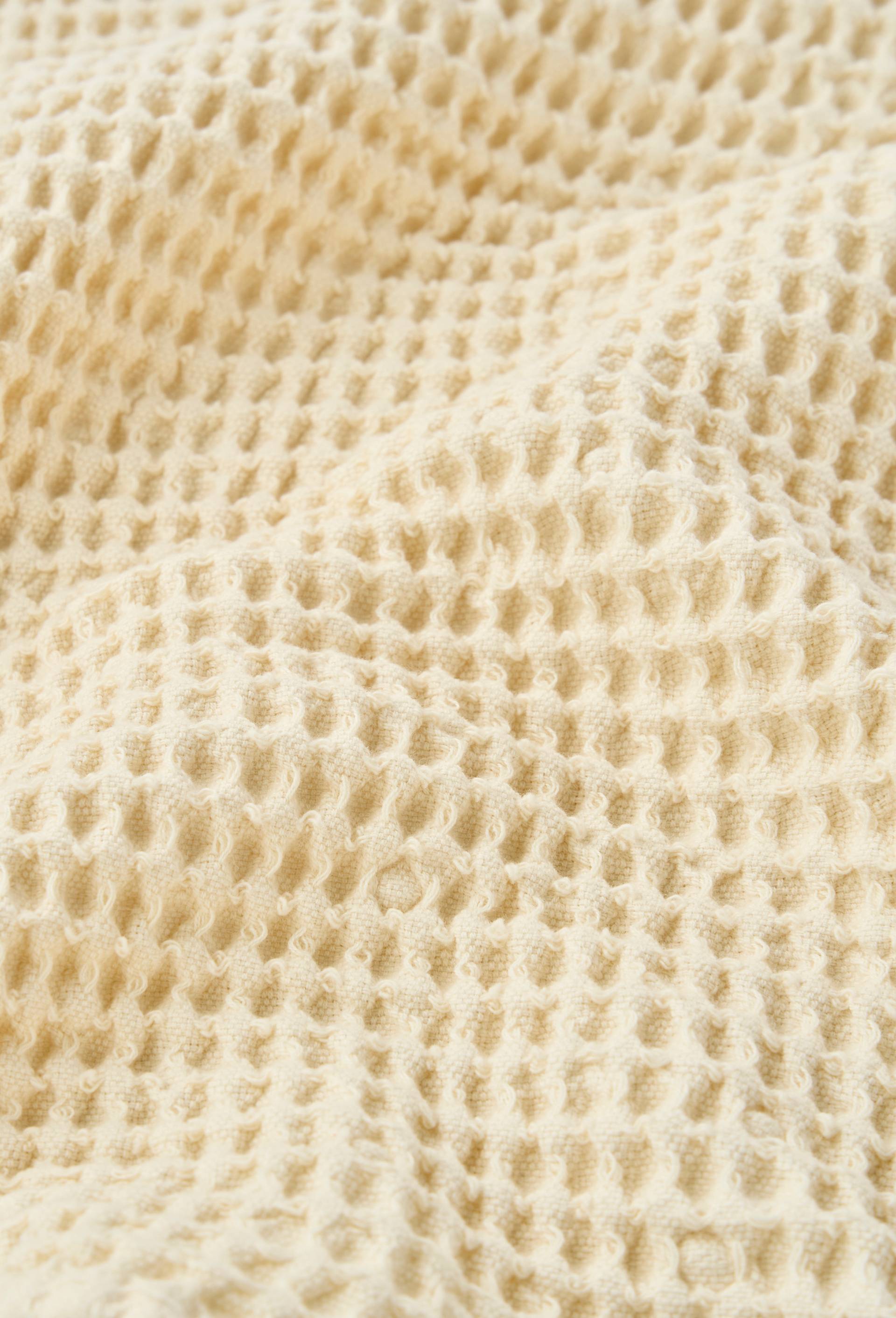 Plaid coton ray&eacute; uni, 100% coton, Ecru, large image number 2.0
