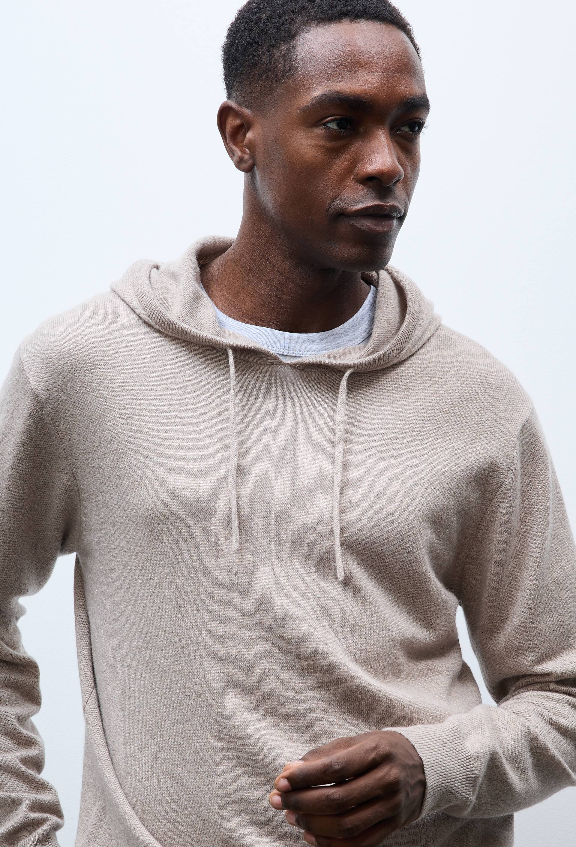 Pull &agrave; capuche en 100% cachemire, Beige, swatch image