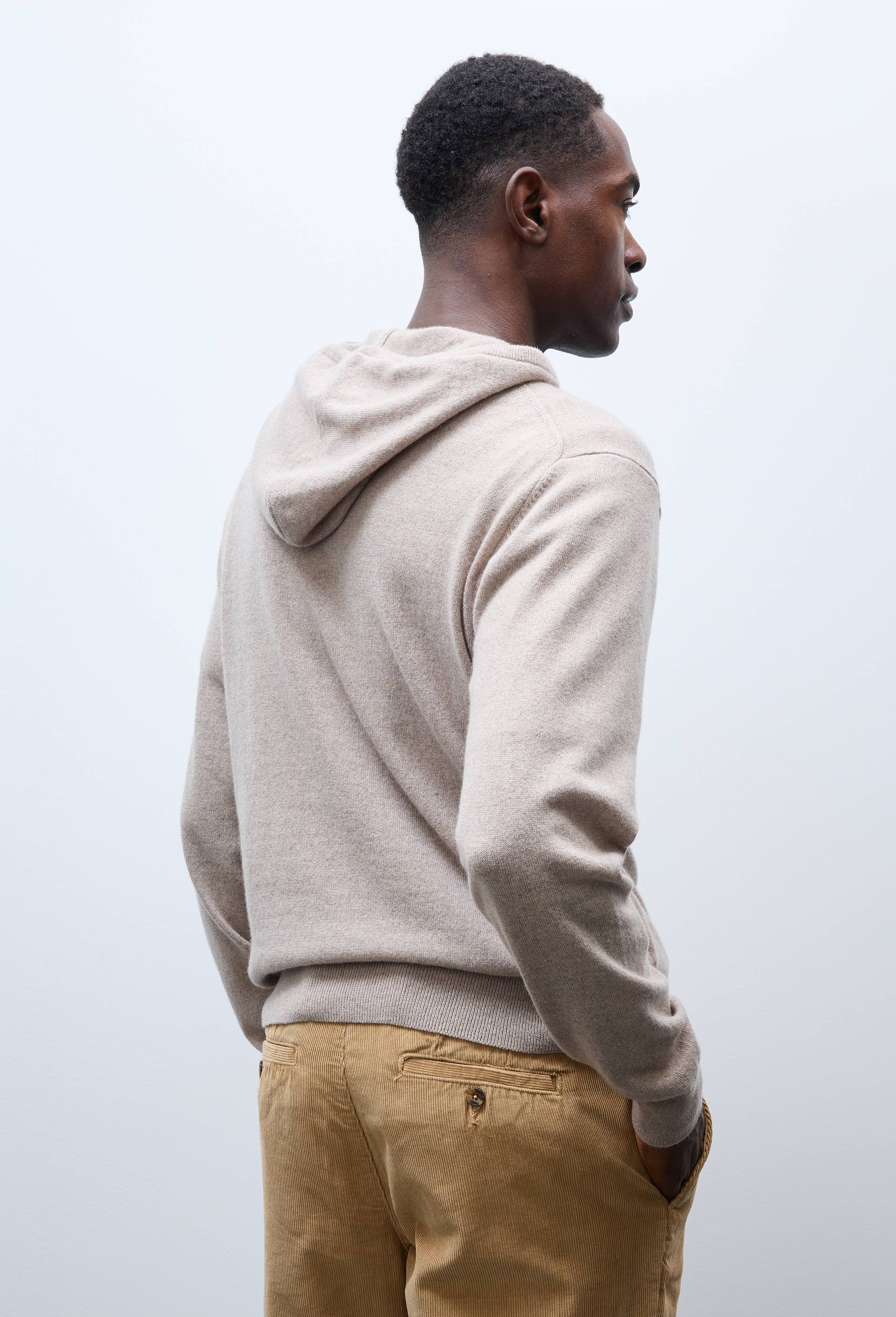 Pull &agrave; capuche en 100% cachemire, Beige, large image number 1