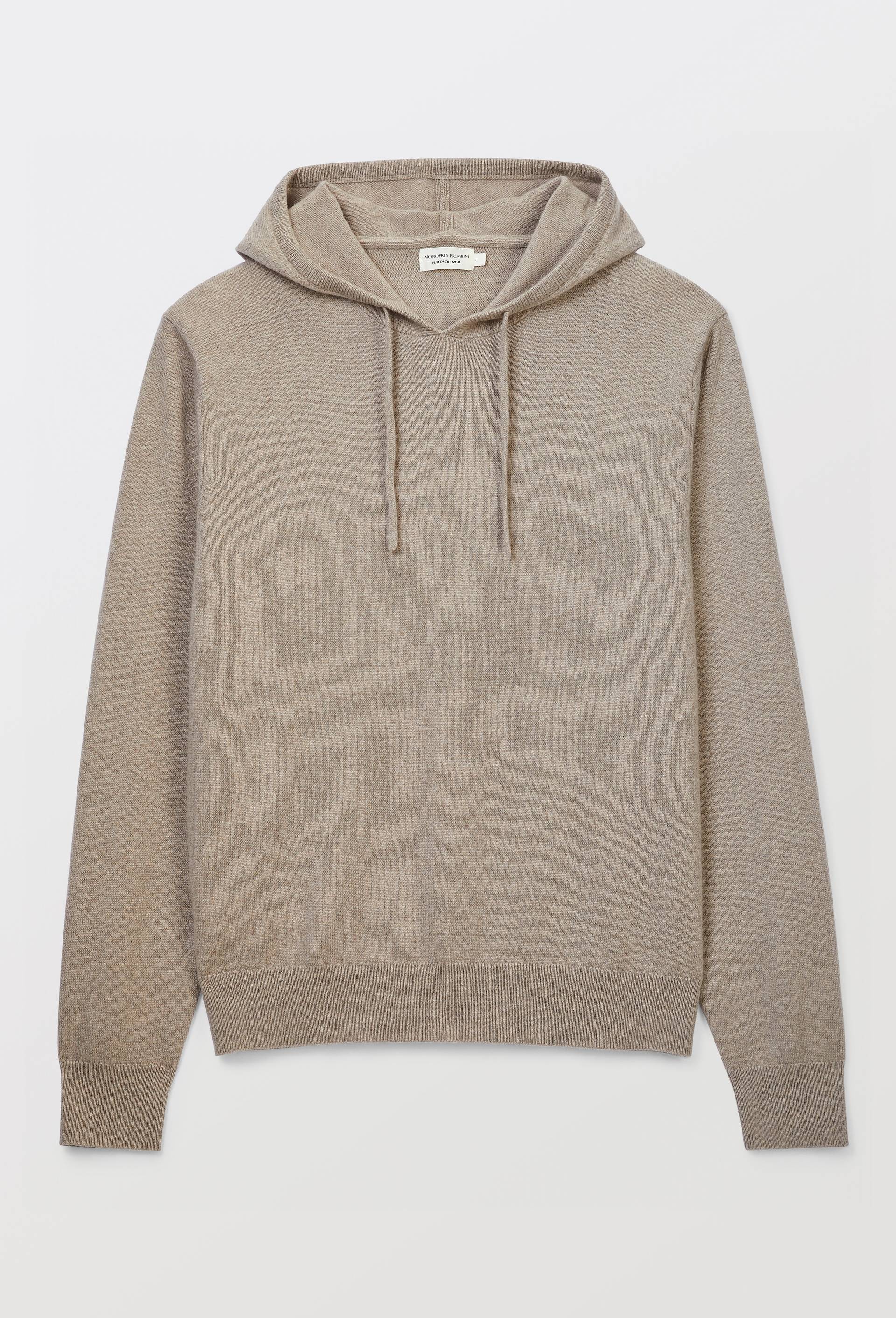 Pull &agrave; capuche en 100% cachemire, Beige, large image number 2.0