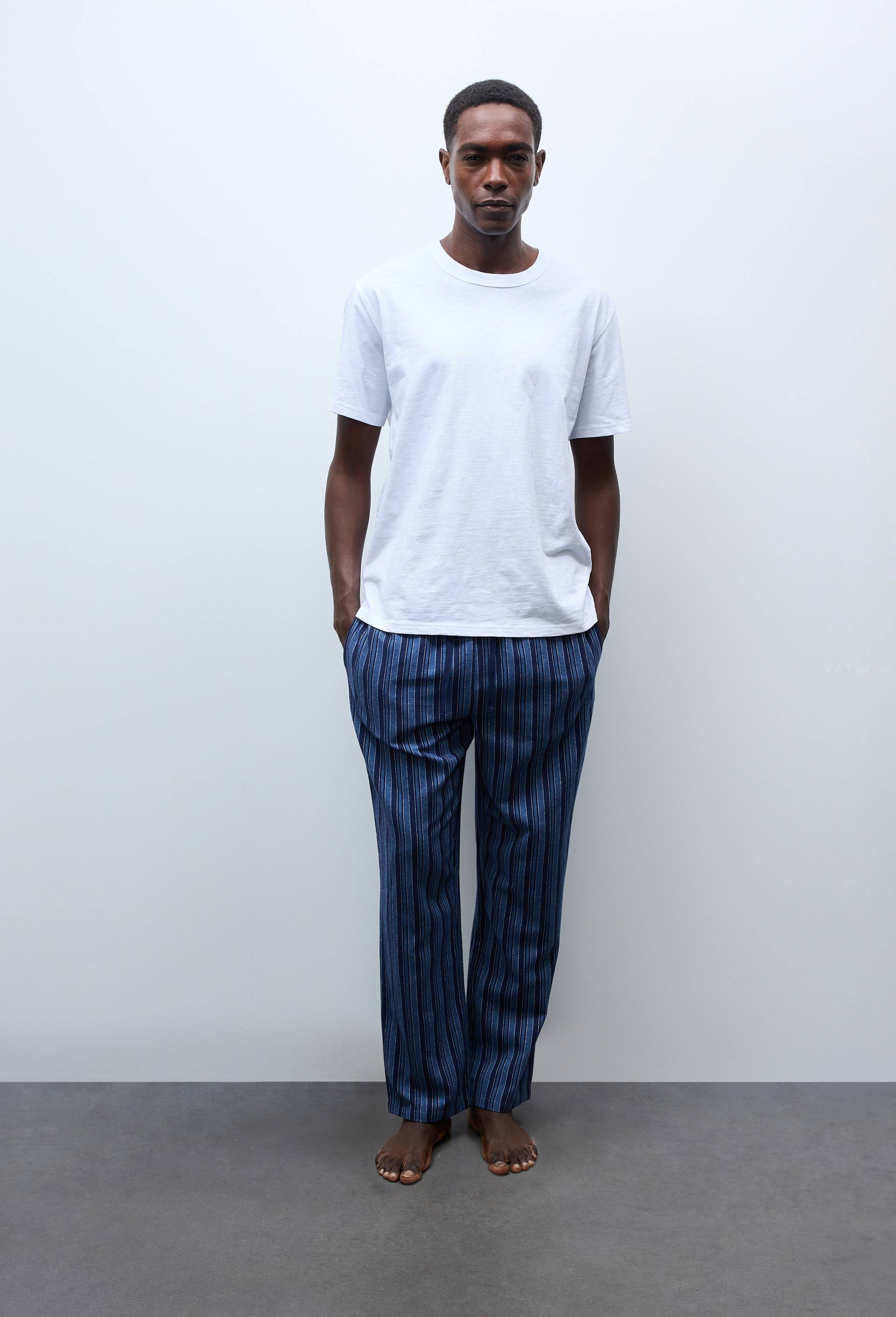Pantalon en flanelle de coton, Bleu fonc&eacute;, large image number 0.0
