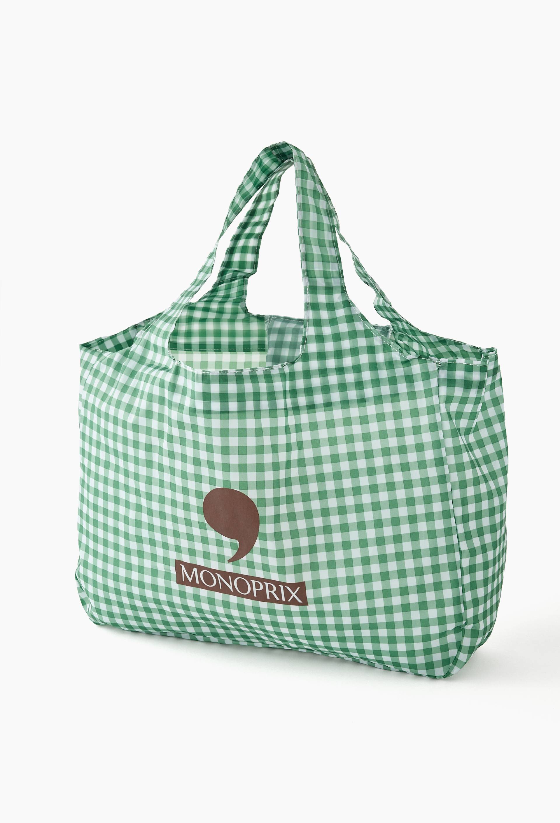 Sac dd vichy, en polyester recycl&eacute; ,40x11x30cm, Vert, large image number 0.0