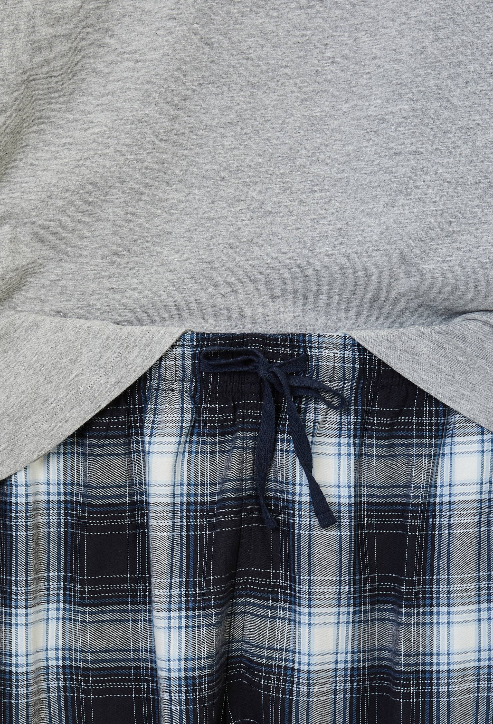 Pyjama manches longues en jersey et pantalon en flanelle en coton, Gris, large image number 5