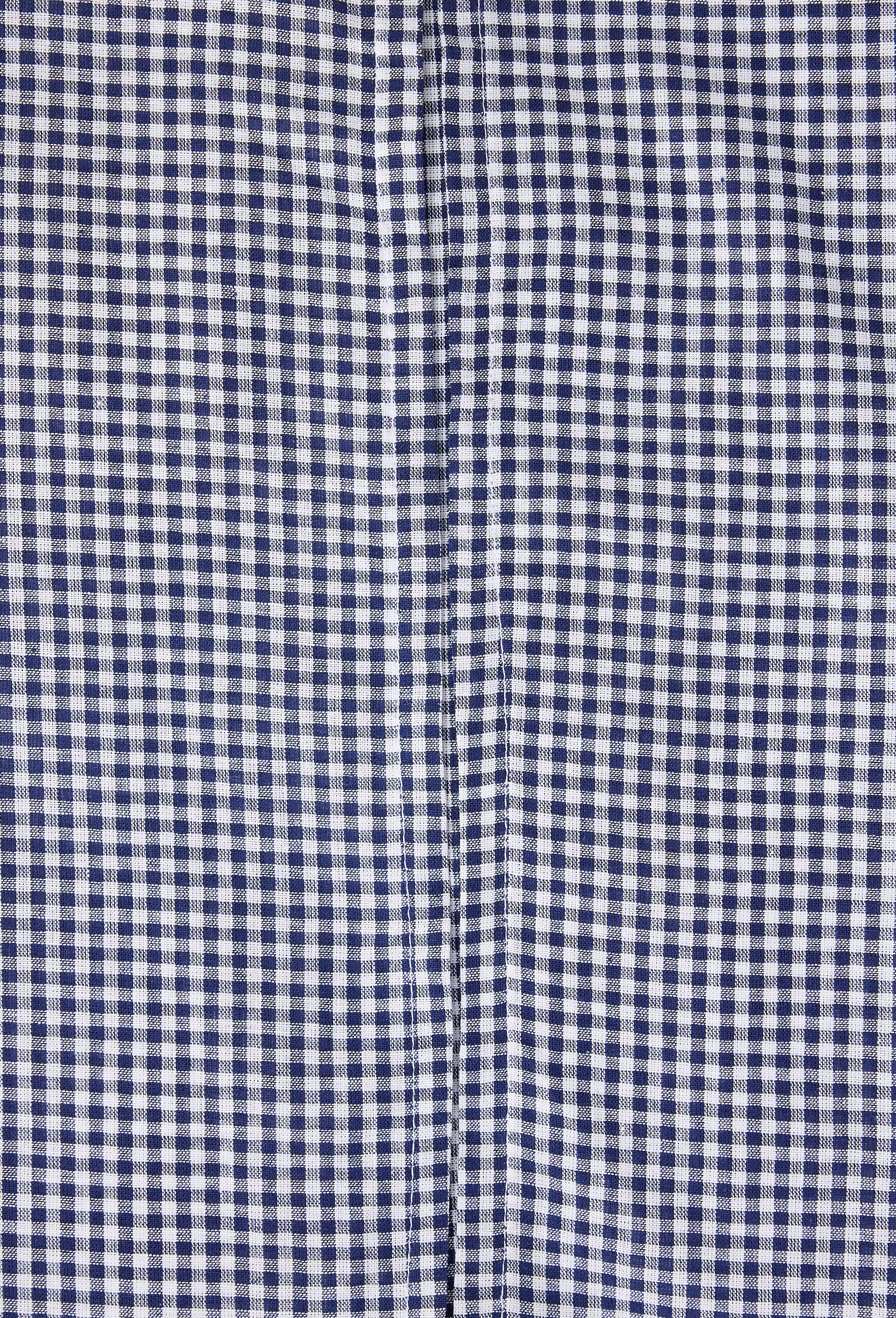 Lot housse de couette et une taie carr&eacute;e vichy uni tiss&eacute; teint, 100% coton bio, finition bouteille, Gots et OEKOTEX, Bleu fonc&eacute;, large image number 3.0