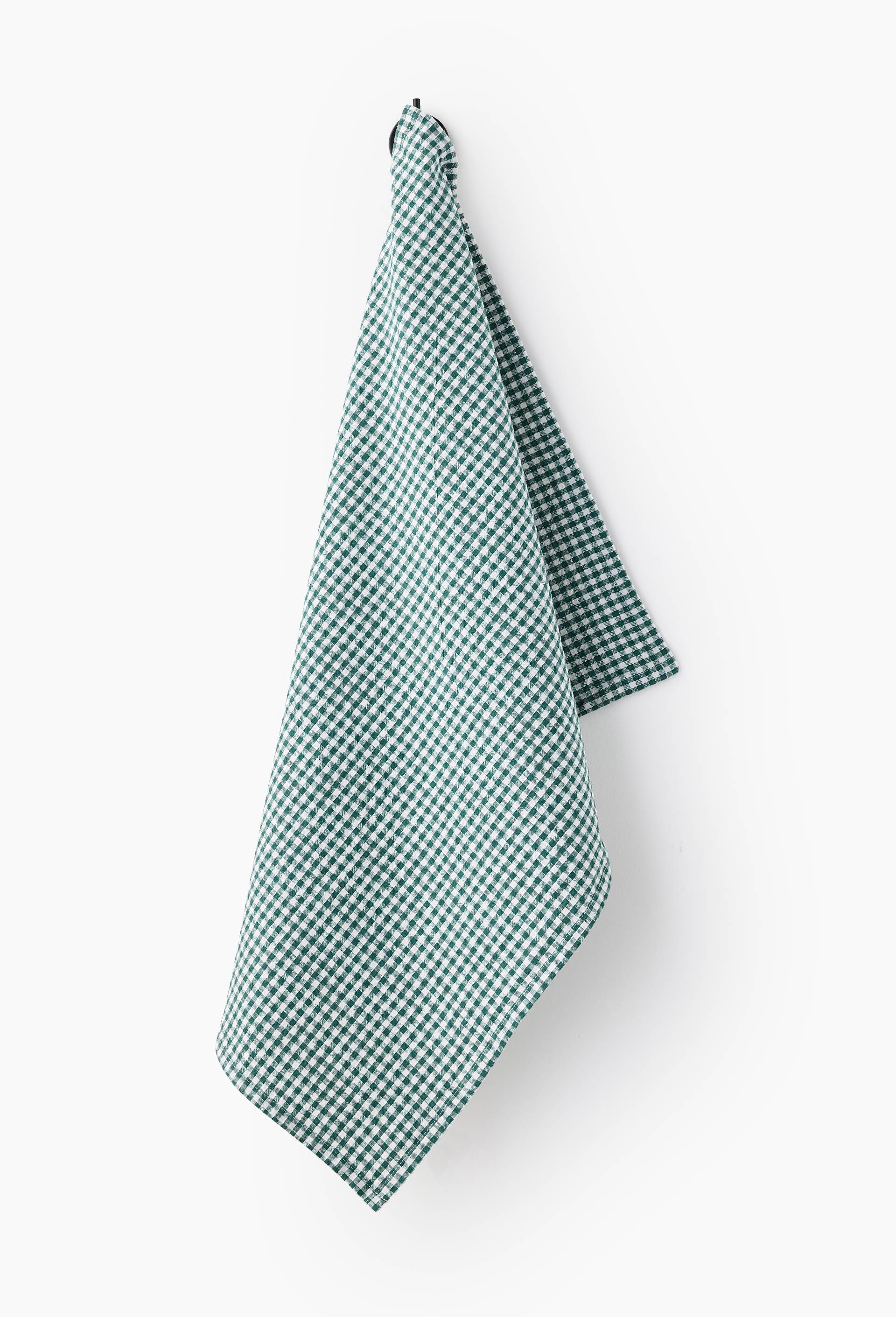 Torchon en coton lav&eacute;, 50x70cm, coton lav&eacute;, Vert fonc&eacute;, swatch image