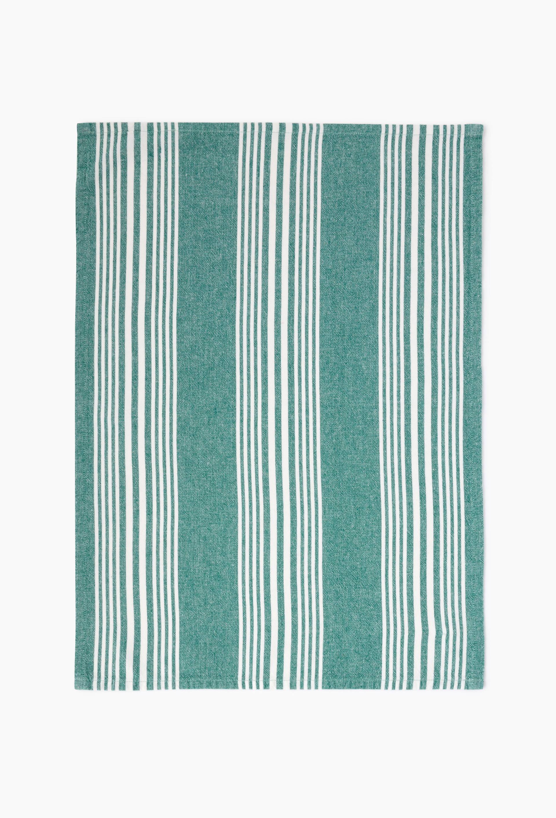 Torchon en coton lav&eacute;, 50x70cm, coton lav&eacute;, Vert fonc&eacute;, large image number 1