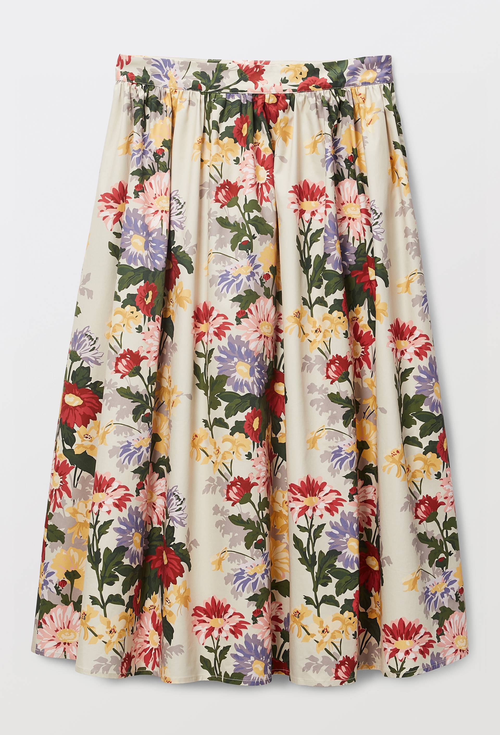 Jupe midi imprim&eacute;e en coton BIO GOTS, Multicolore, large image number 3
