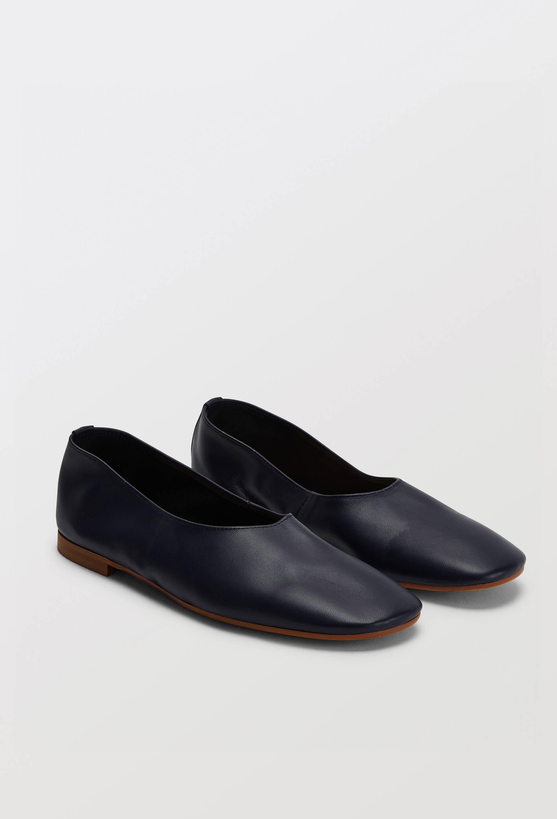 Ballerines en cuir, Bleu fonc&eacute;, large image number 0