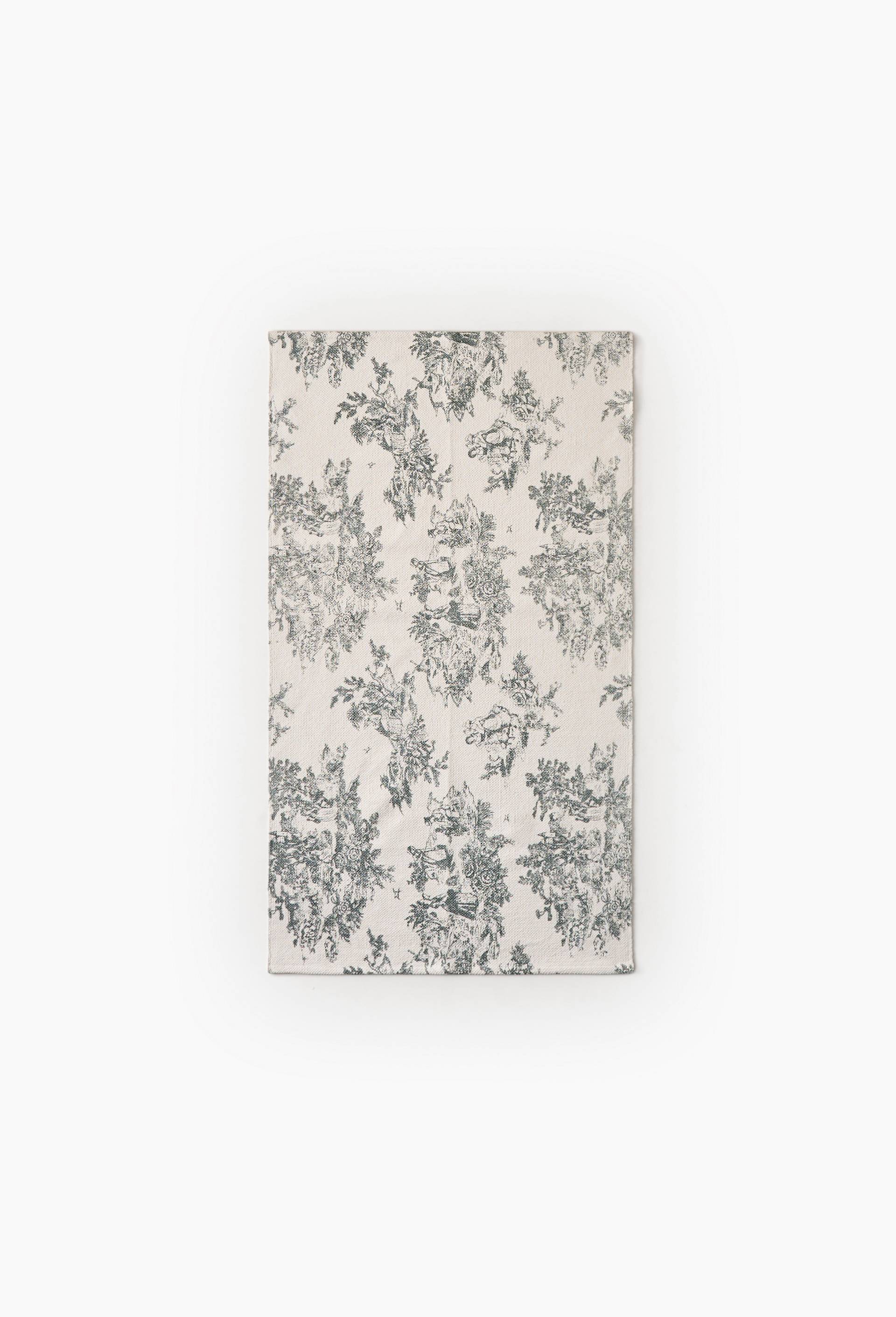 Tapis imprim&eacute;, 100% coton, Vert fonc&eacute;, swatch image