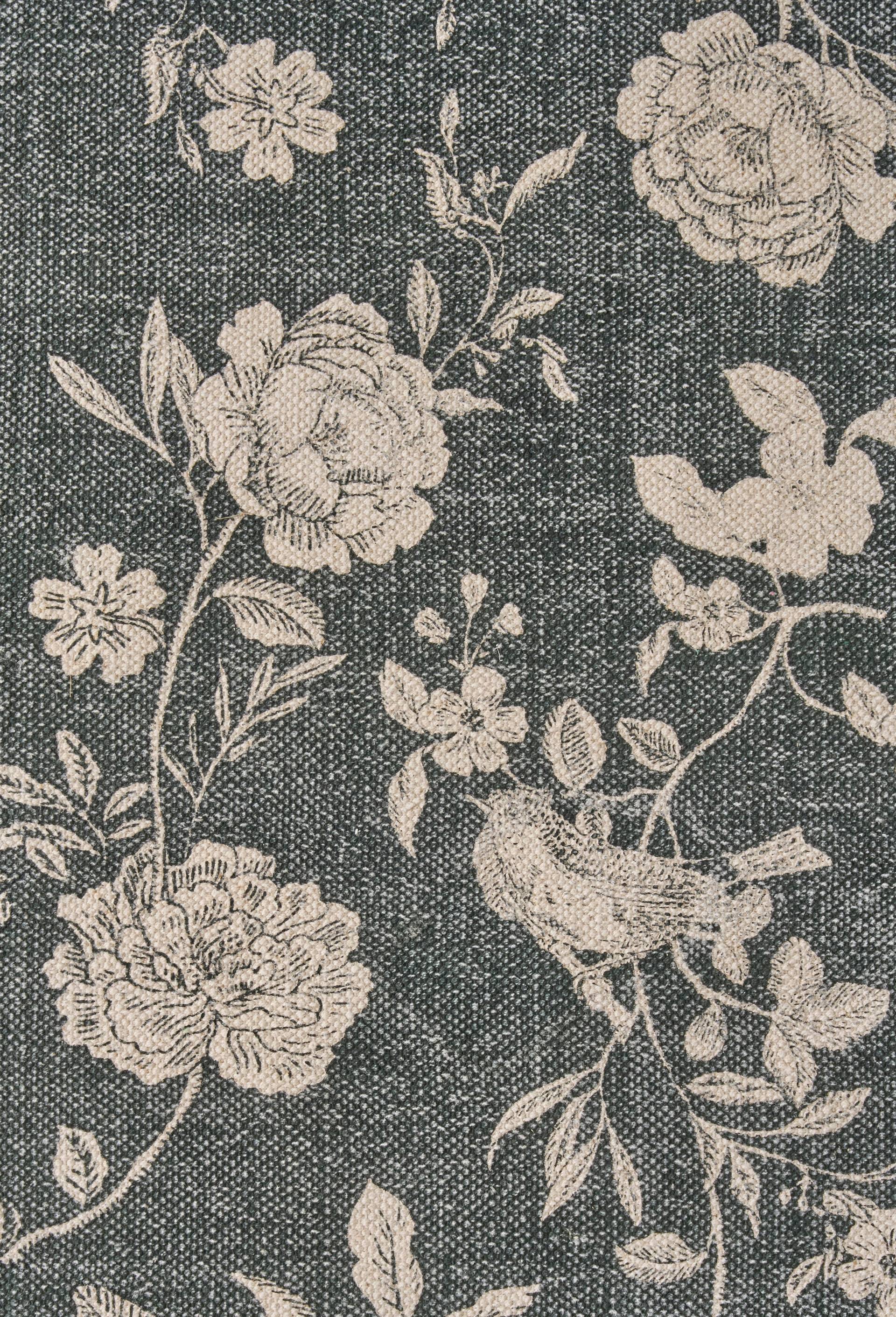 Tapis &agrave; imprim&eacute; fleurs, 120x180cm, 100% coton, Vert fonc&eacute;, large image number 1.0