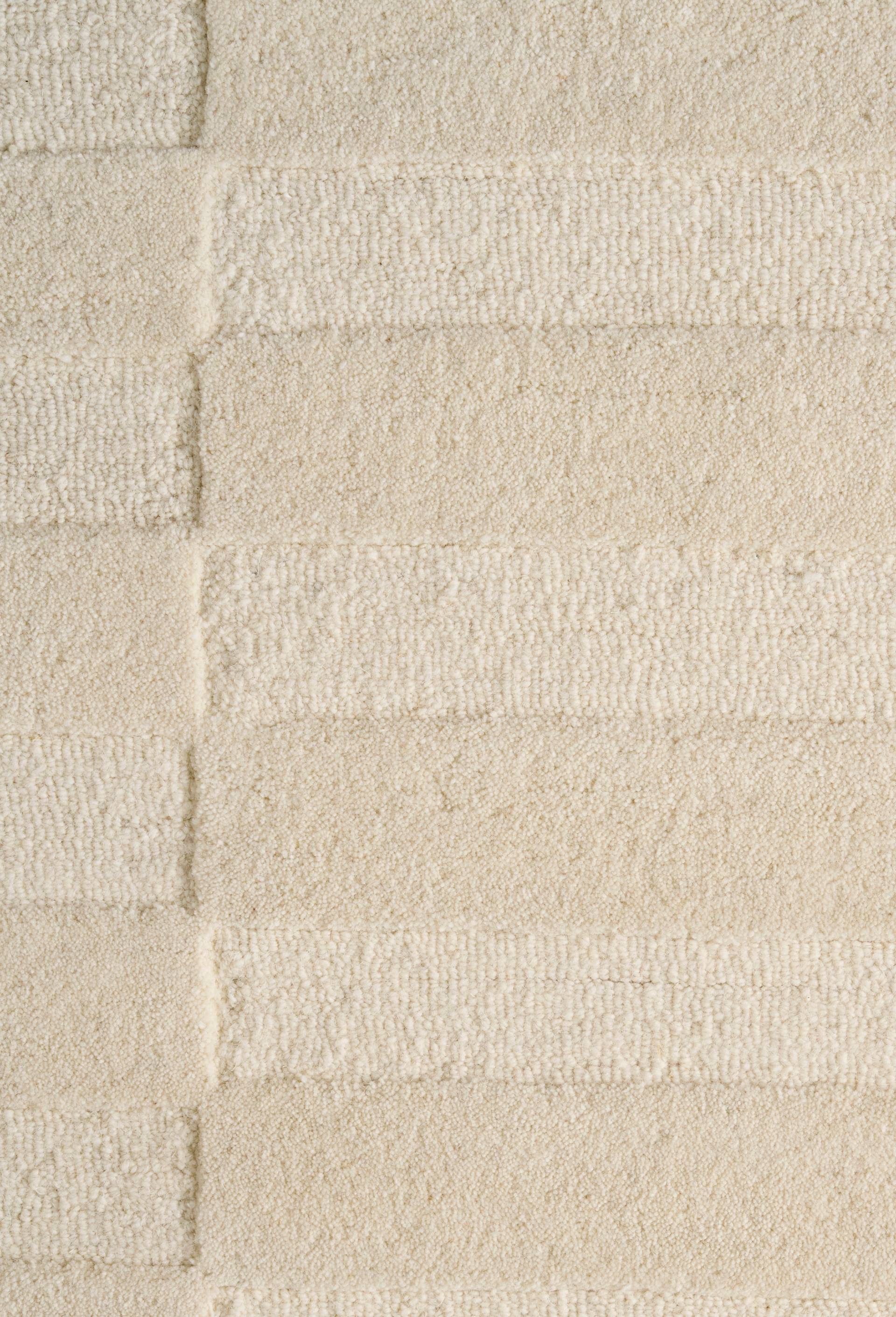 Grand tapis tuft&eacute; damier ras&eacute;, 100% laine, Blanc, large image number 1
