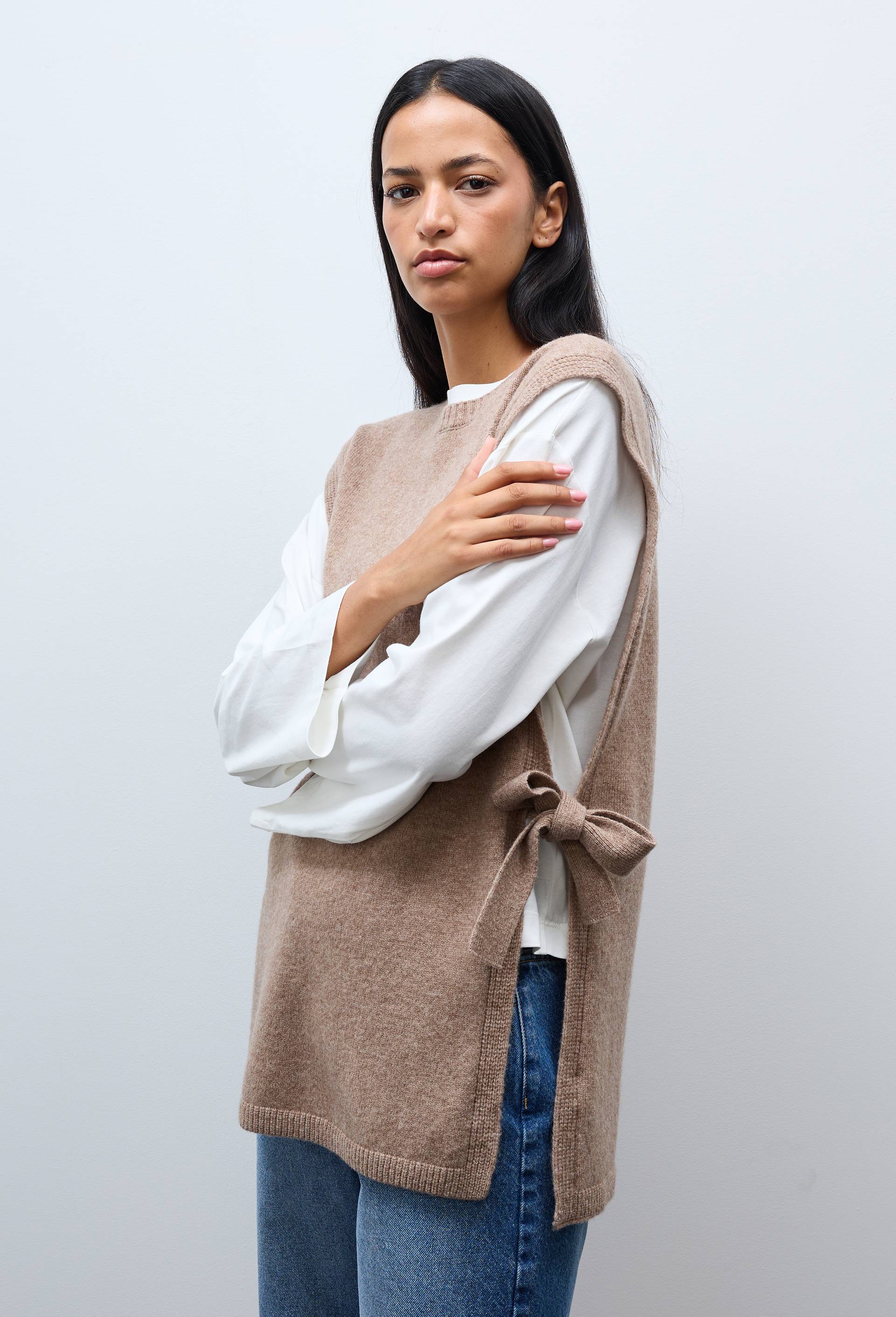 Poncho en laine, Beige fonc&eacute;, large image number 0