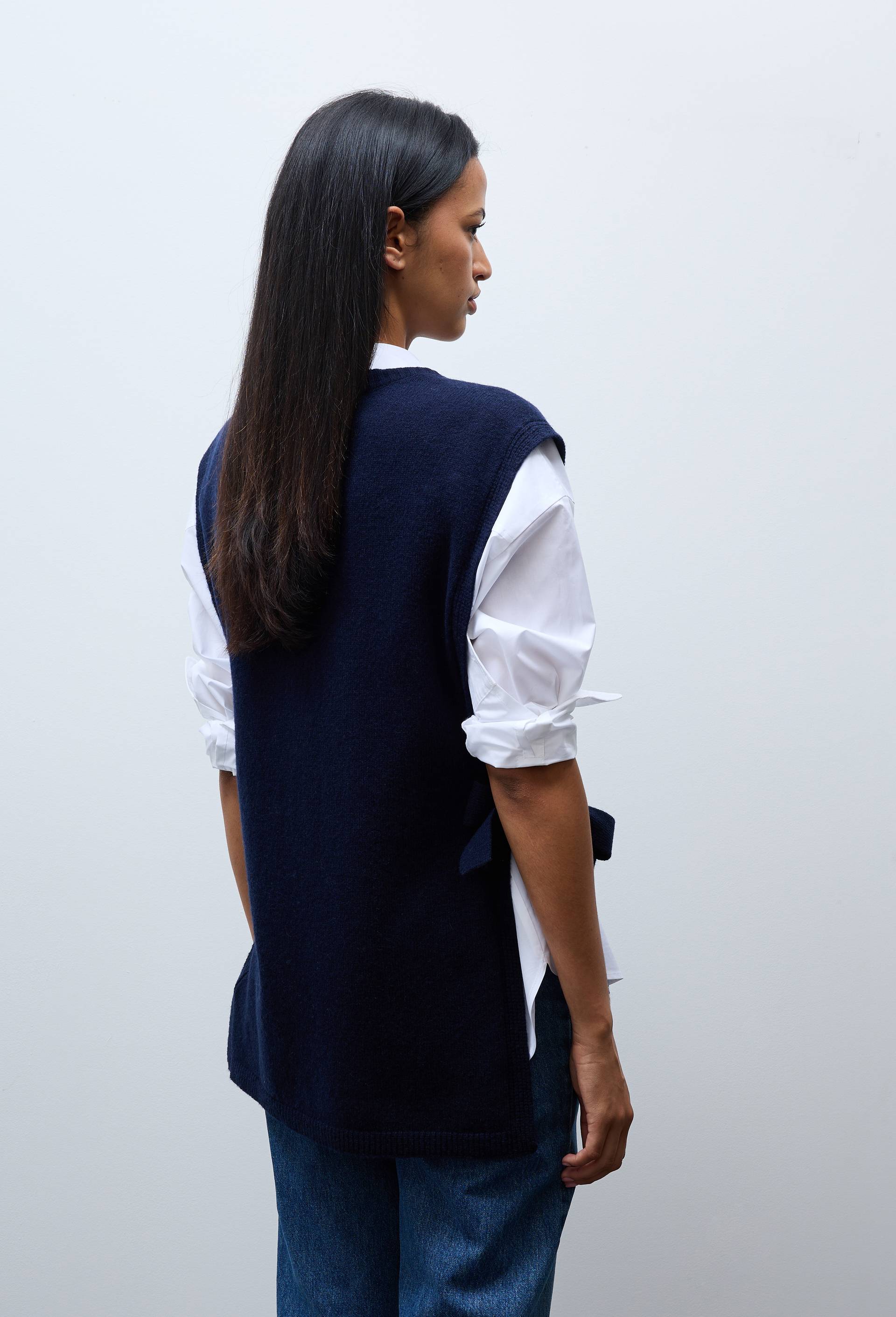 Poncho en laine, Bleu fonc&eacute;, large image number 1