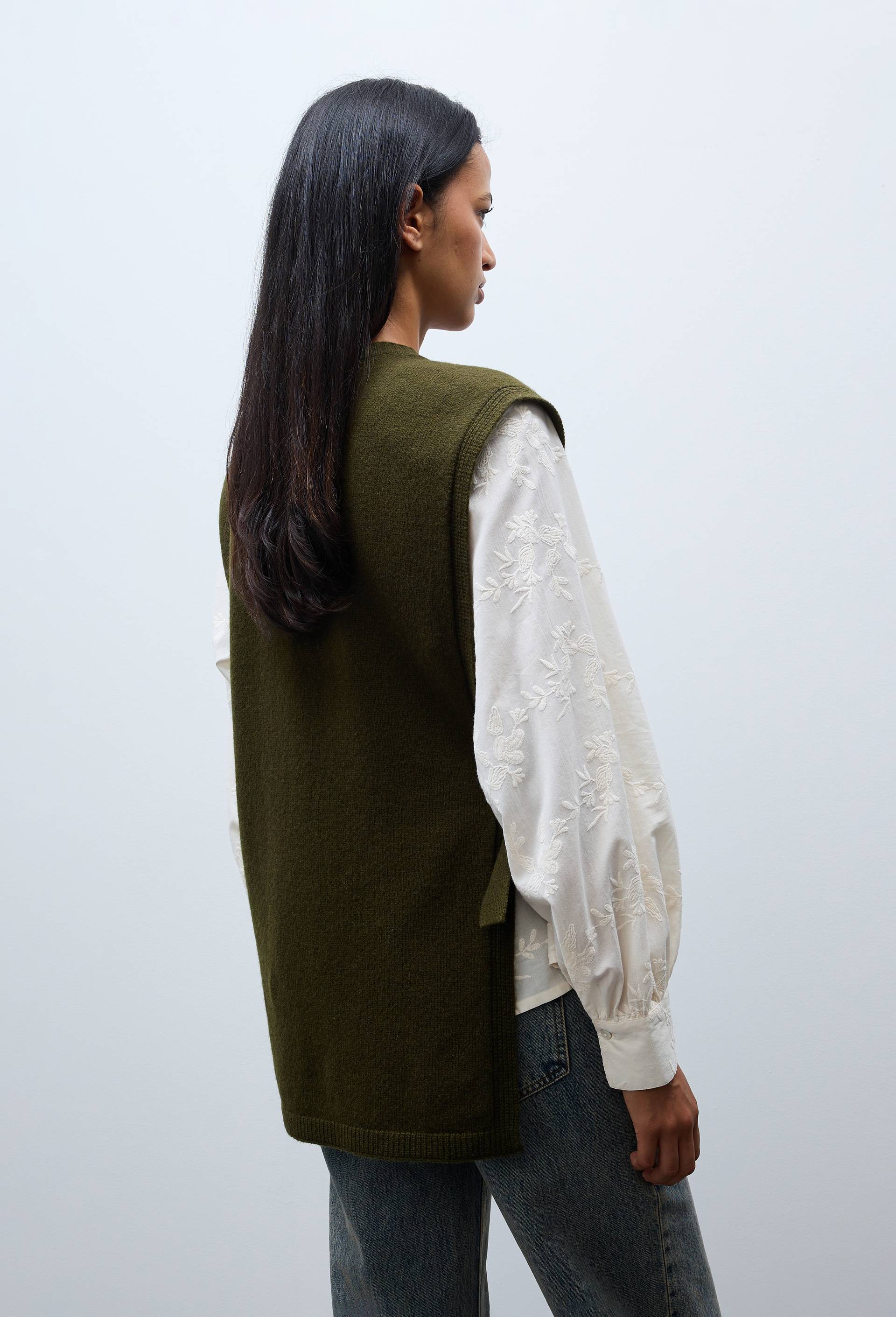 Poncho en laine, Vert fonc&eacute;, large image number 3