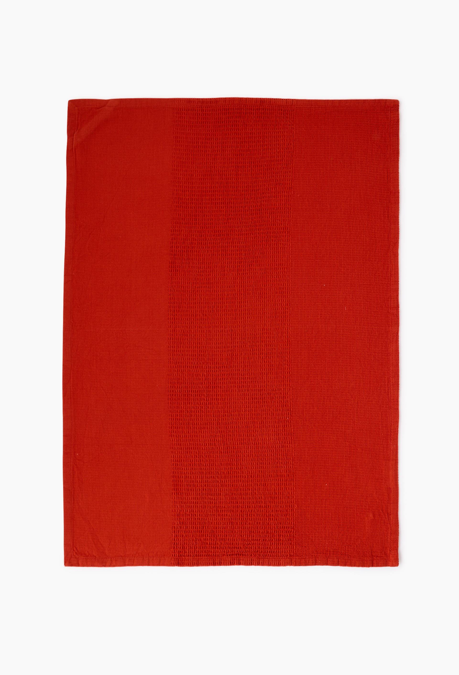 Torchon, 50x70cm, nid d'abeille, coton, Orange fonc&eacute;, large image number 1