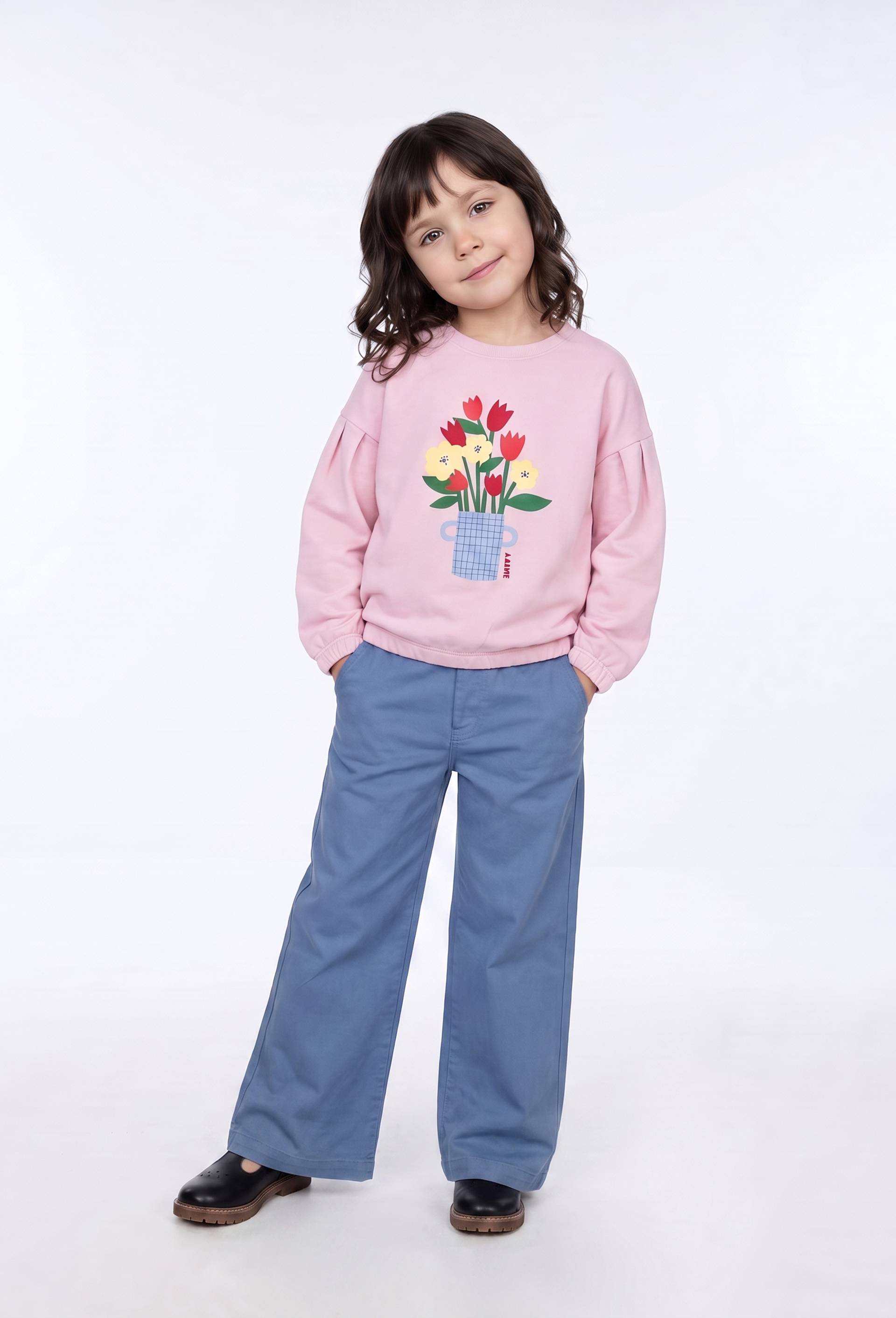 Pantalon large en coton, Bleu, large image number 0