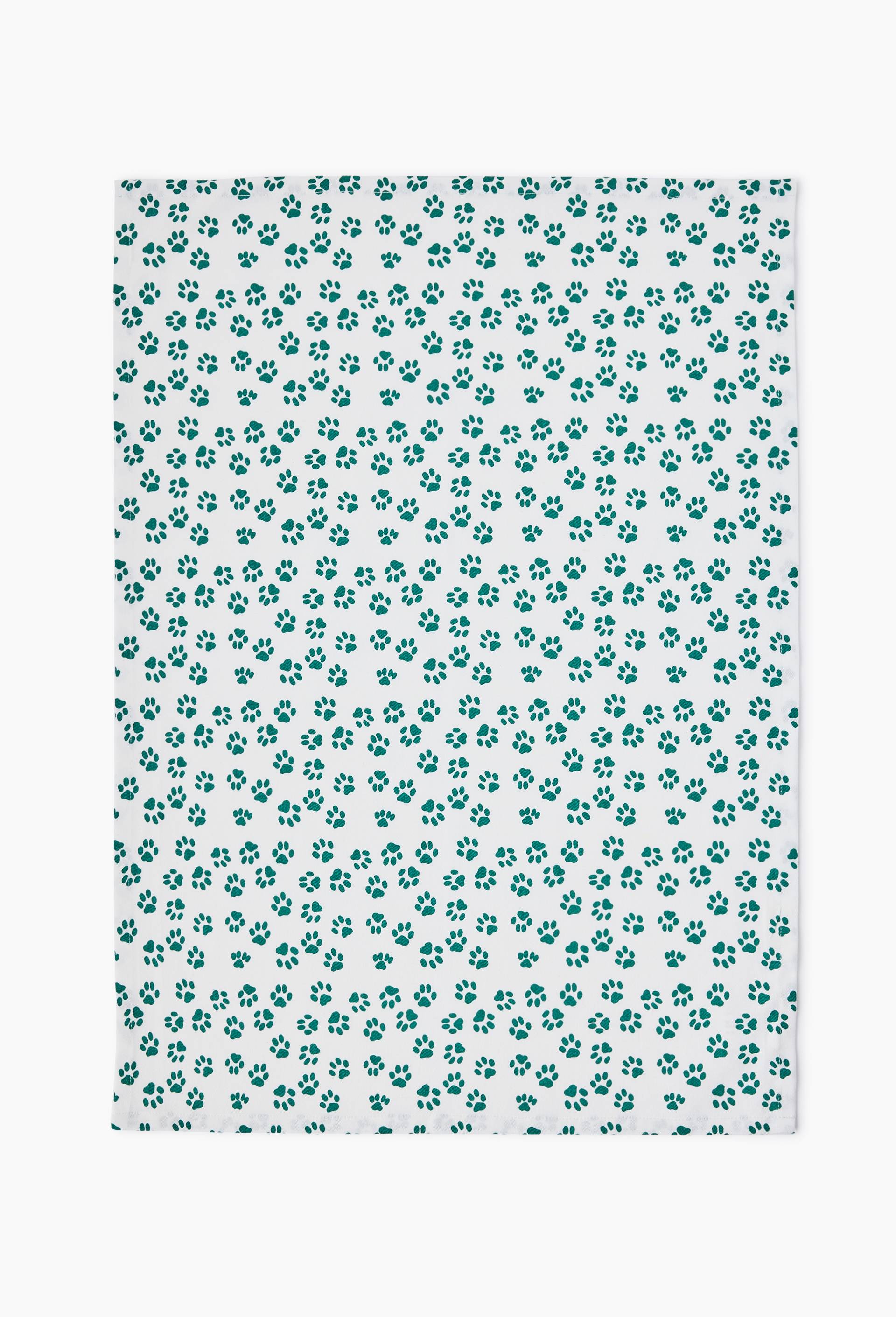 Torchon imprim&eacute;, 50x70, coton recycle, Vert fonc&eacute;, large image number 1.0