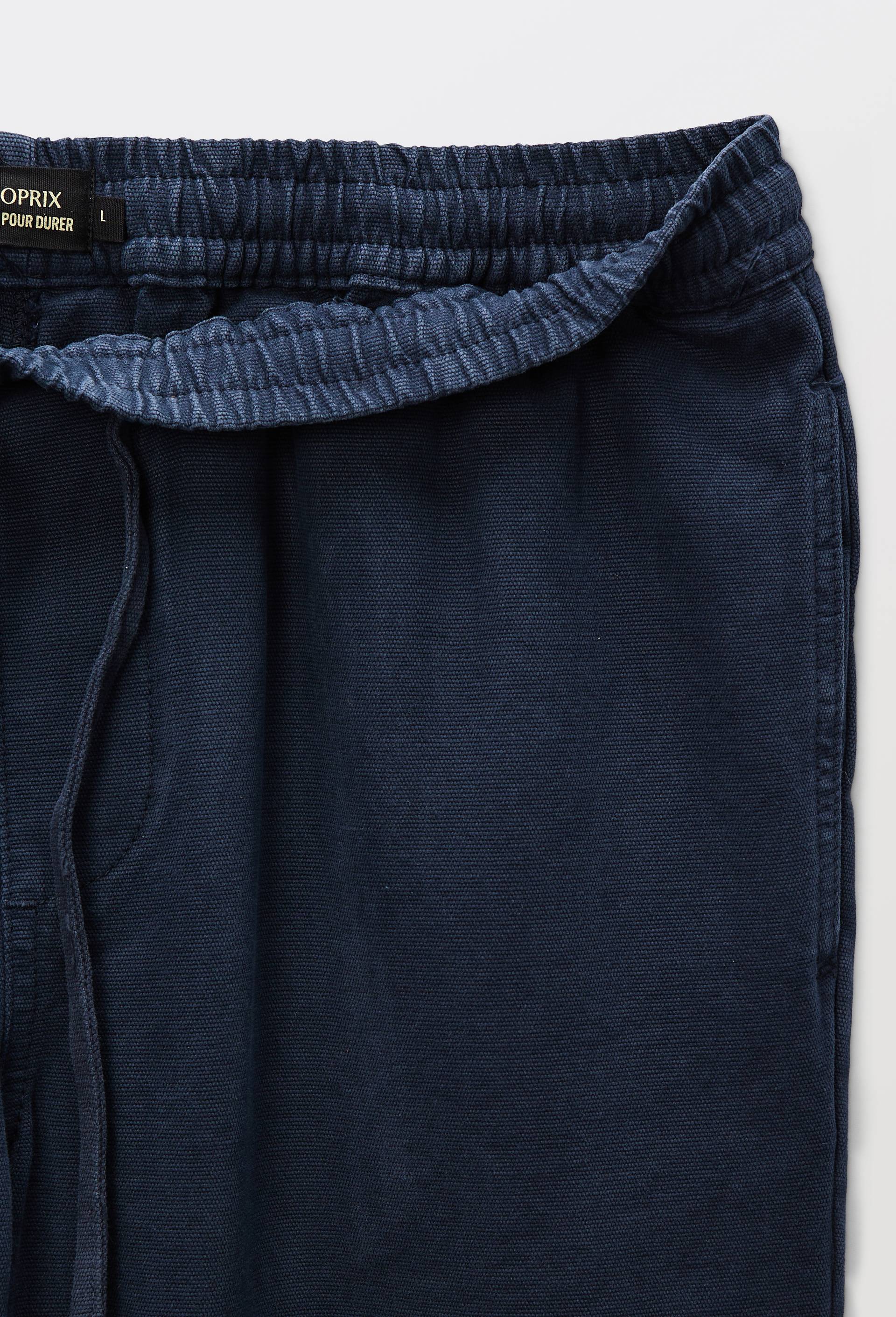 Pantalon &eacute;lastiqu&eacute; en coton, Bleu fonc&eacute;, large image number 1.0