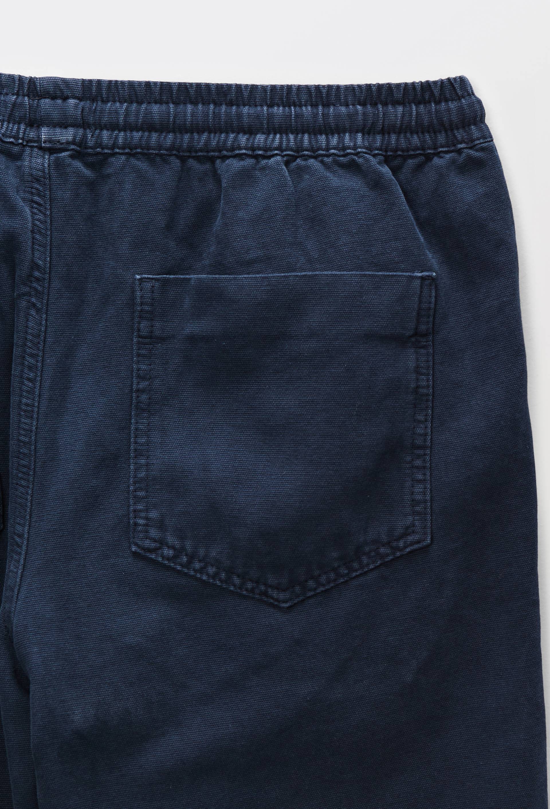 Pantalon &eacute;lastiqu&eacute; en coton, Bleu fonc&eacute;, large image number 2