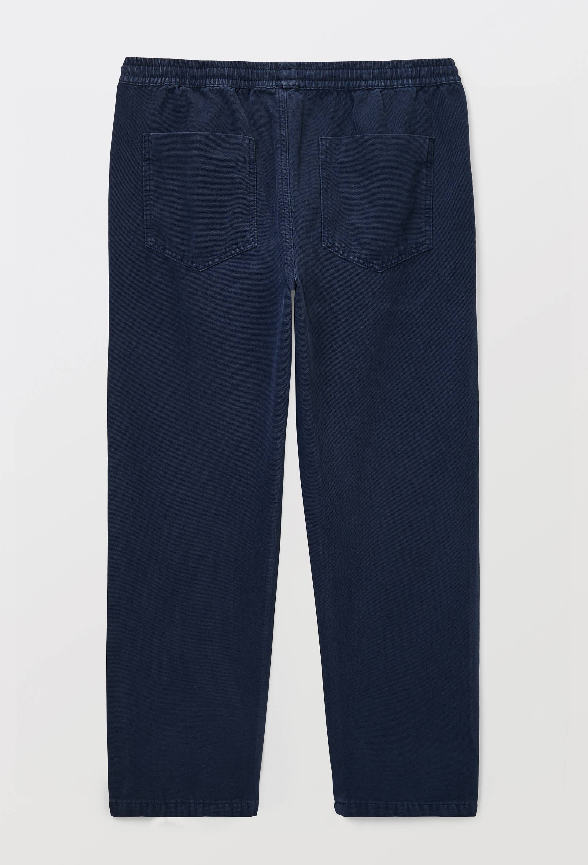 Pantalon &eacute;lastiqu&eacute; en coton, Bleu fonc&eacute;, large image number 3.0