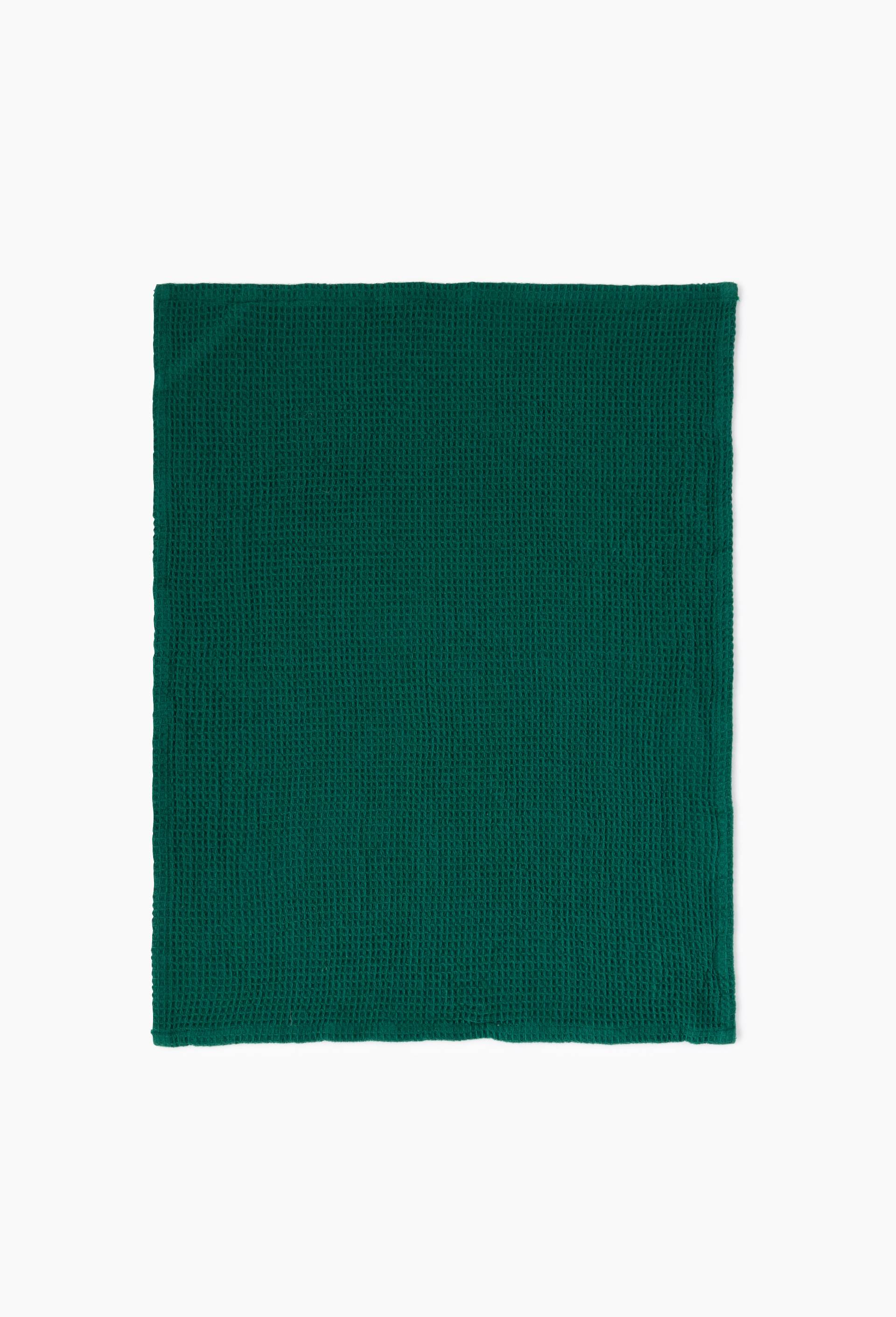 Essuie-mains nid d'abeil uni, 35x50cm, coton, Vert fonc&eacute;, large image number 1