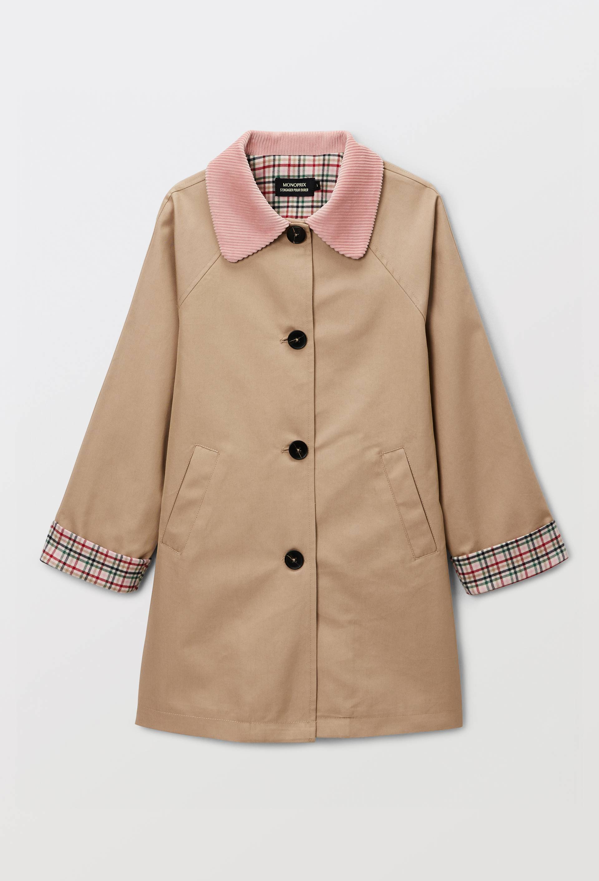 Trench col velours, Beige clair, large image number 1