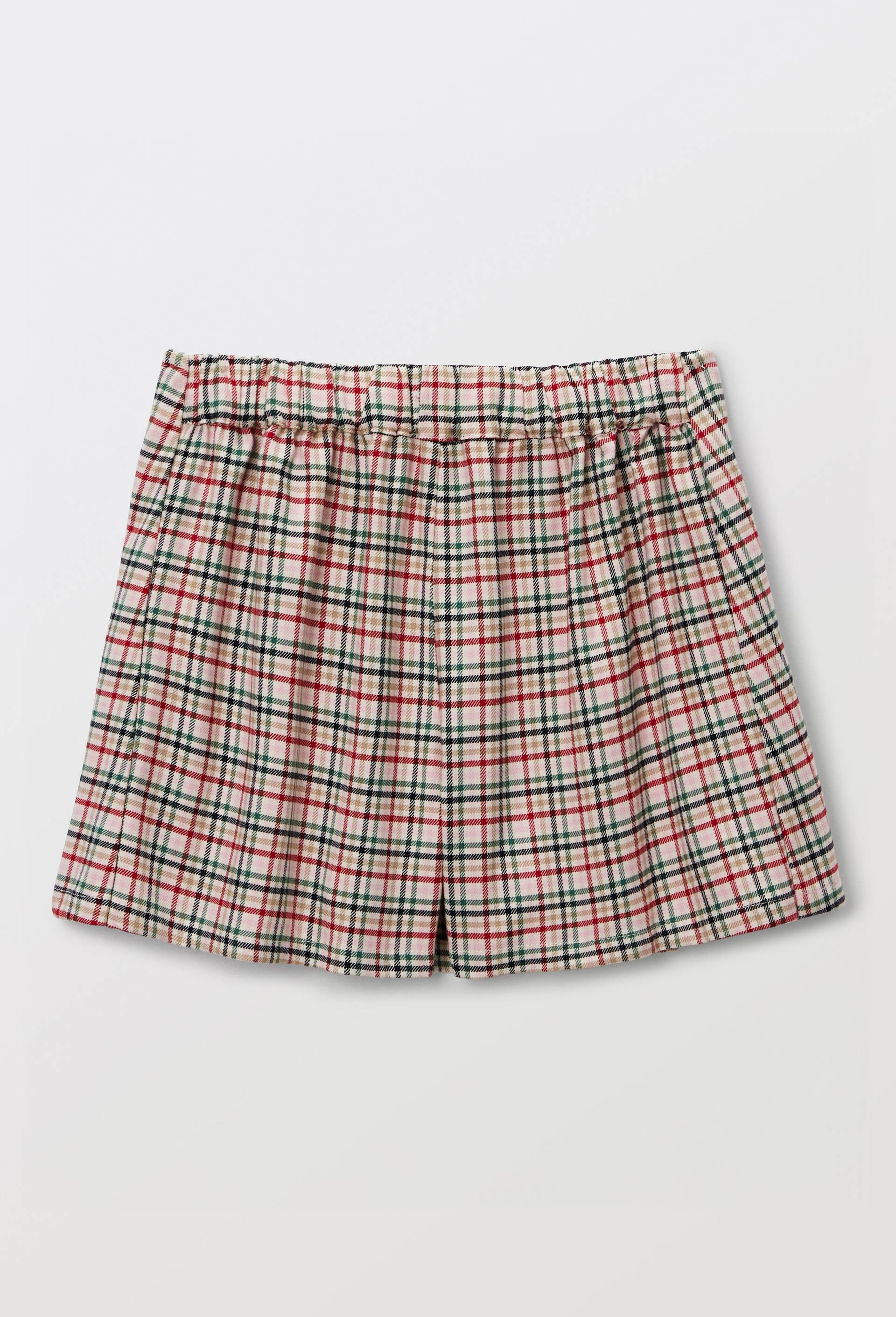 Jupe short &agrave; carreaux, Beige clair, large