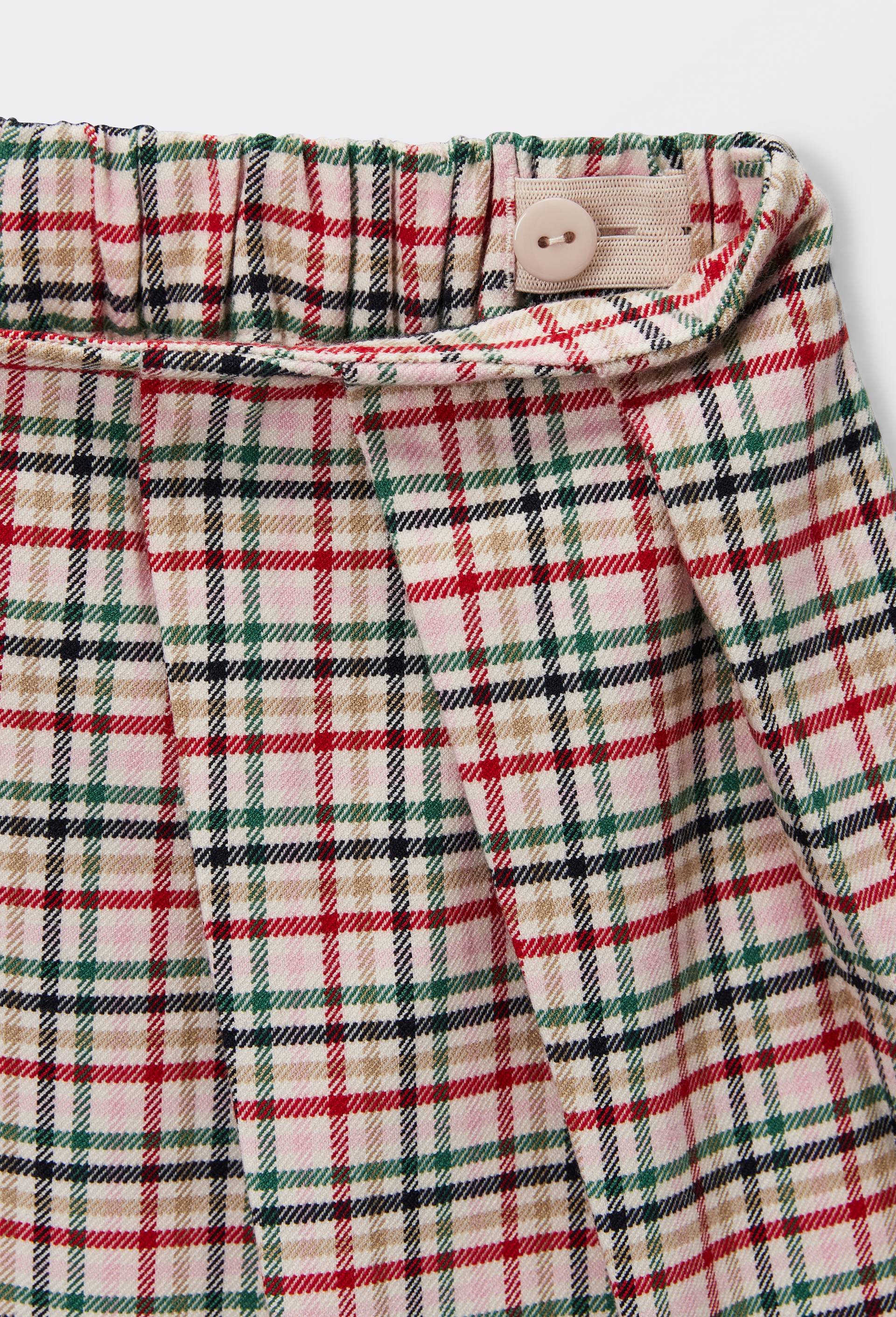 Jupe short &agrave; carreaux, Beige clair, large