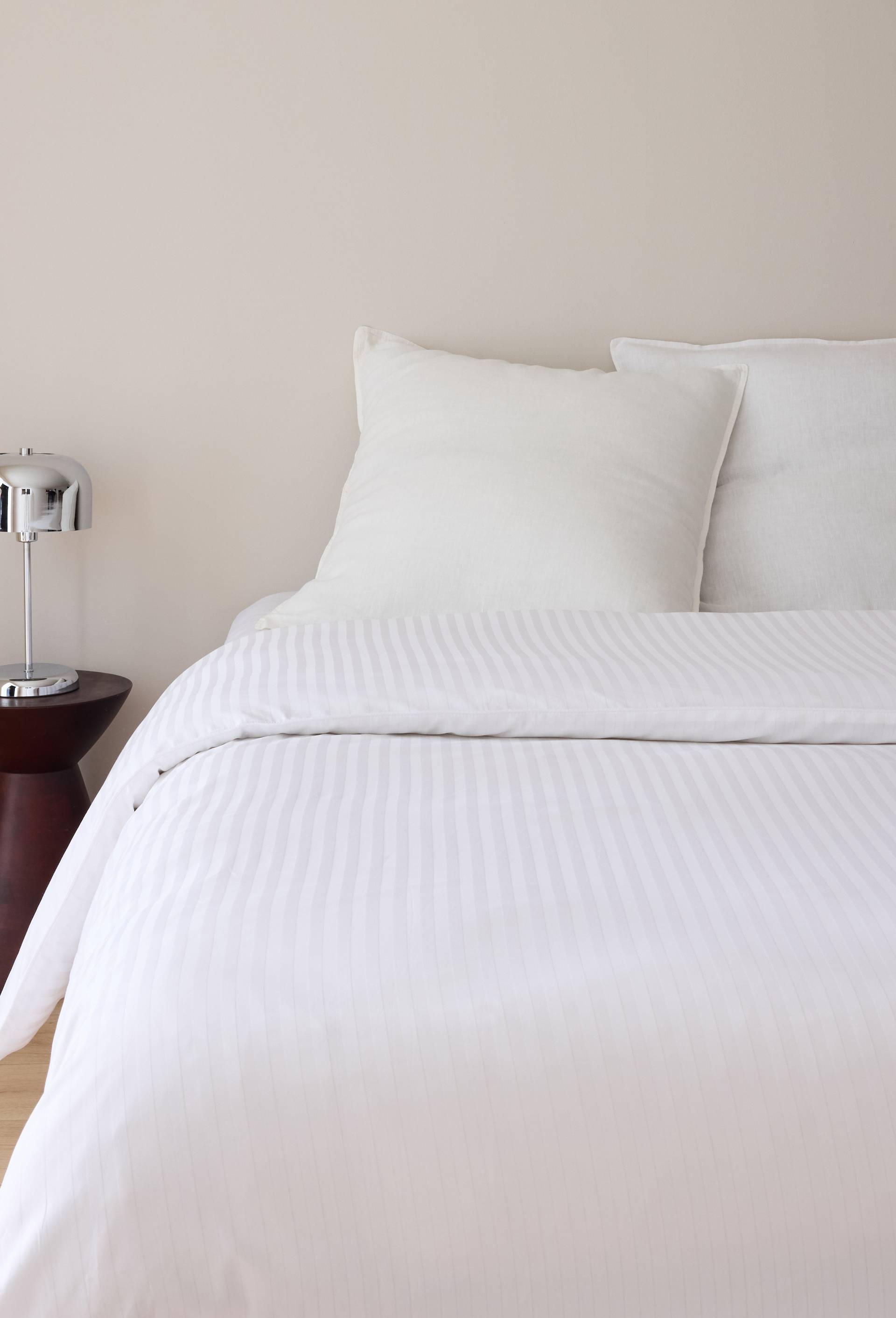 Housse de couette, satin de coton bio, Blanc, large image number 0