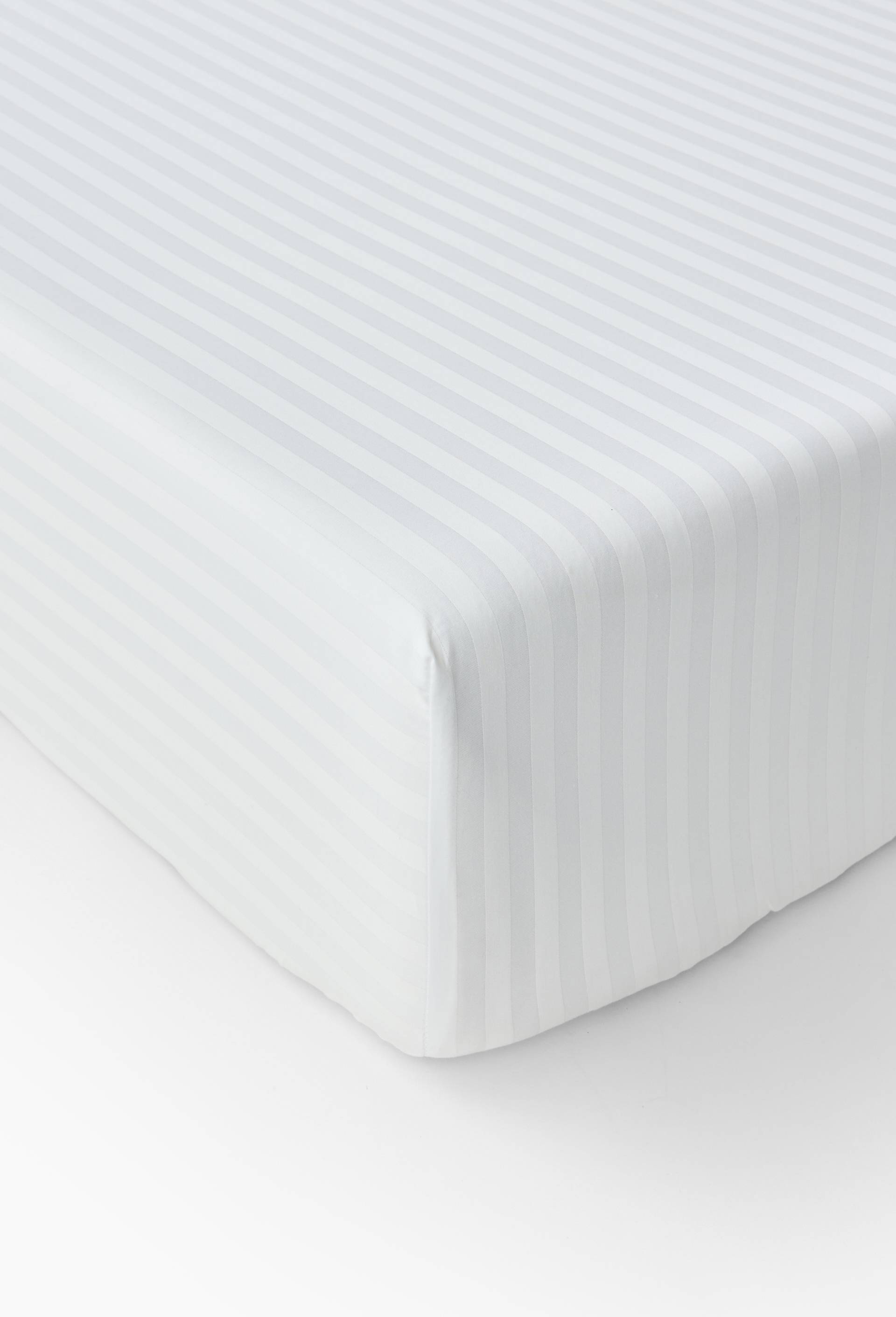 Drap housse, satin de coton bio, Blanc, large image number 0