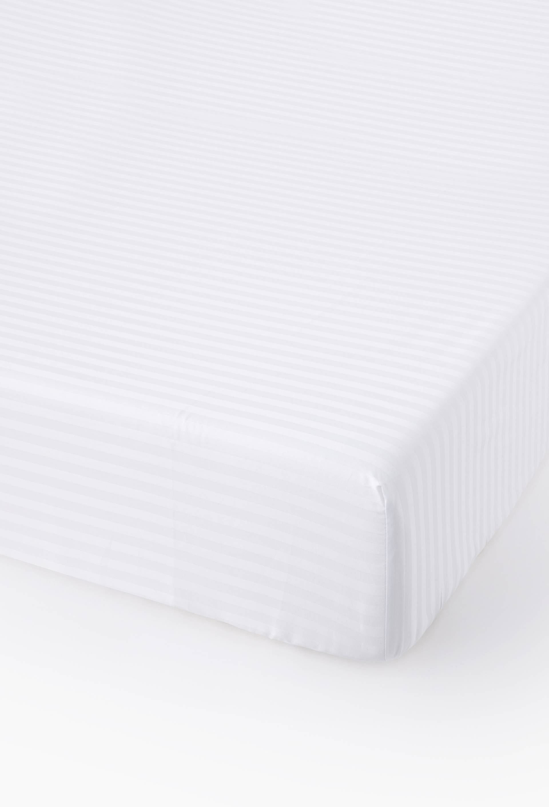 Drap housse, satin de coton bio, Blanc, large image number 0