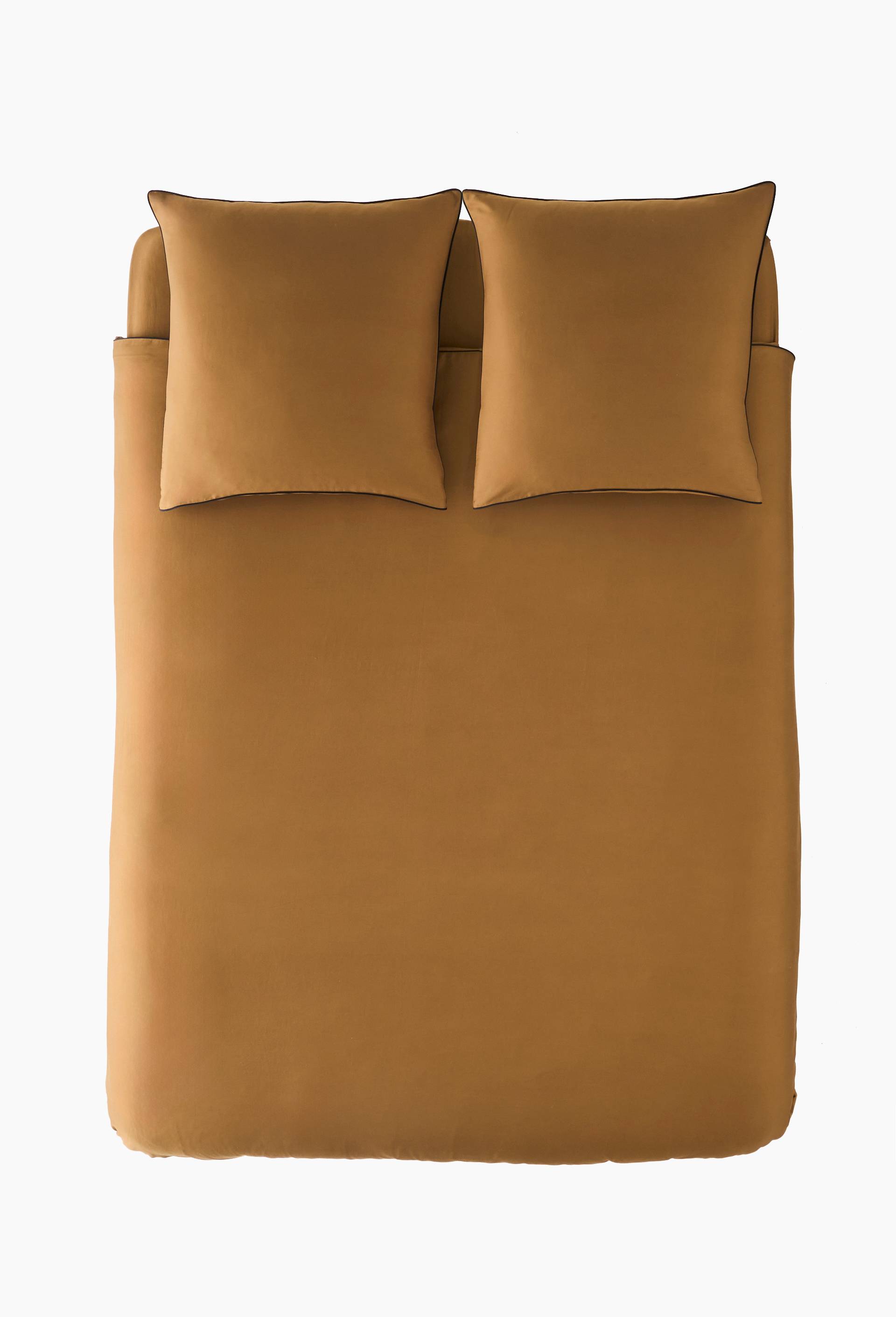 Housse de couette, satin de coton bio, Brun, large image number 1.0
