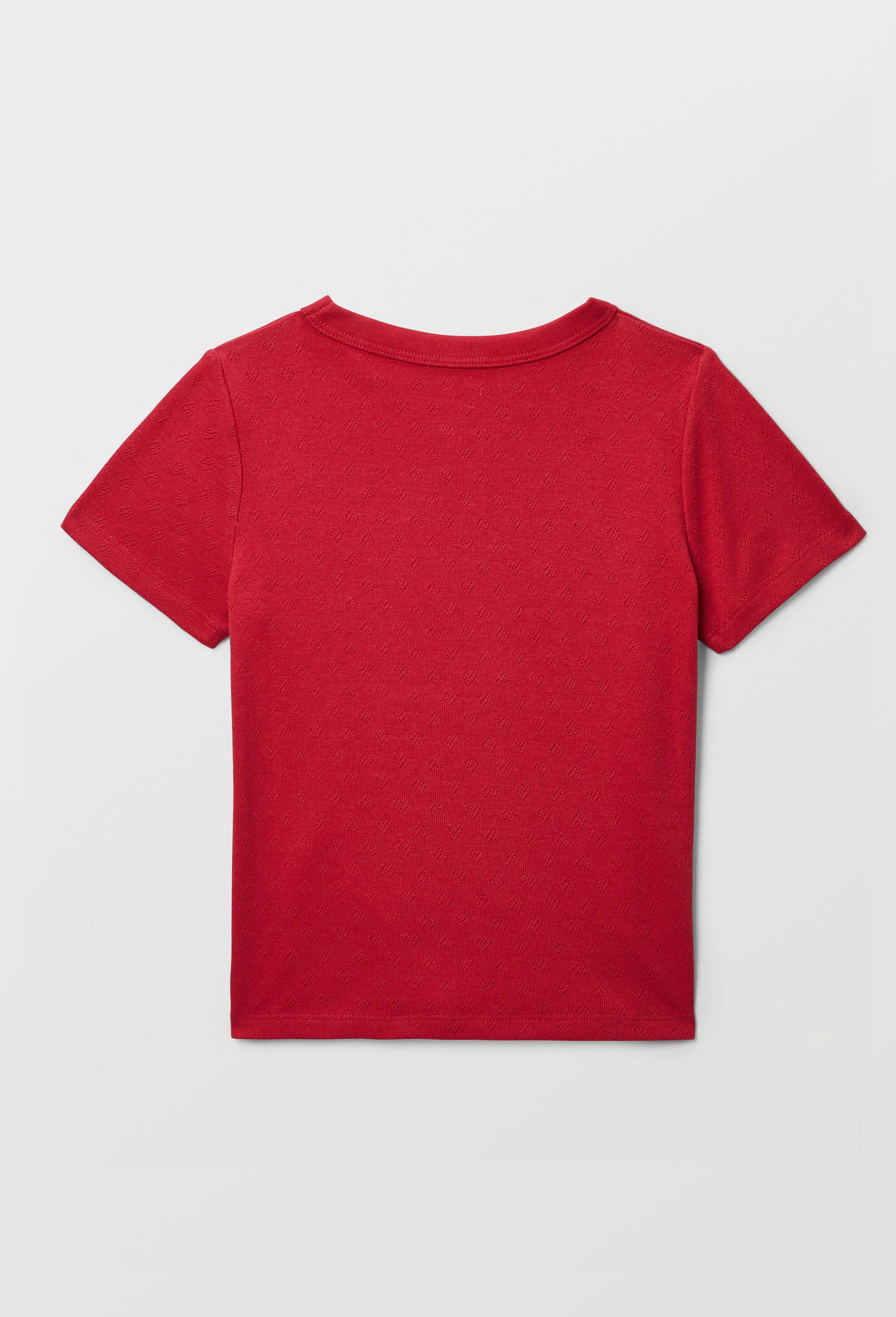 T-shirt uni en pointelle, Rouge, large image number 2