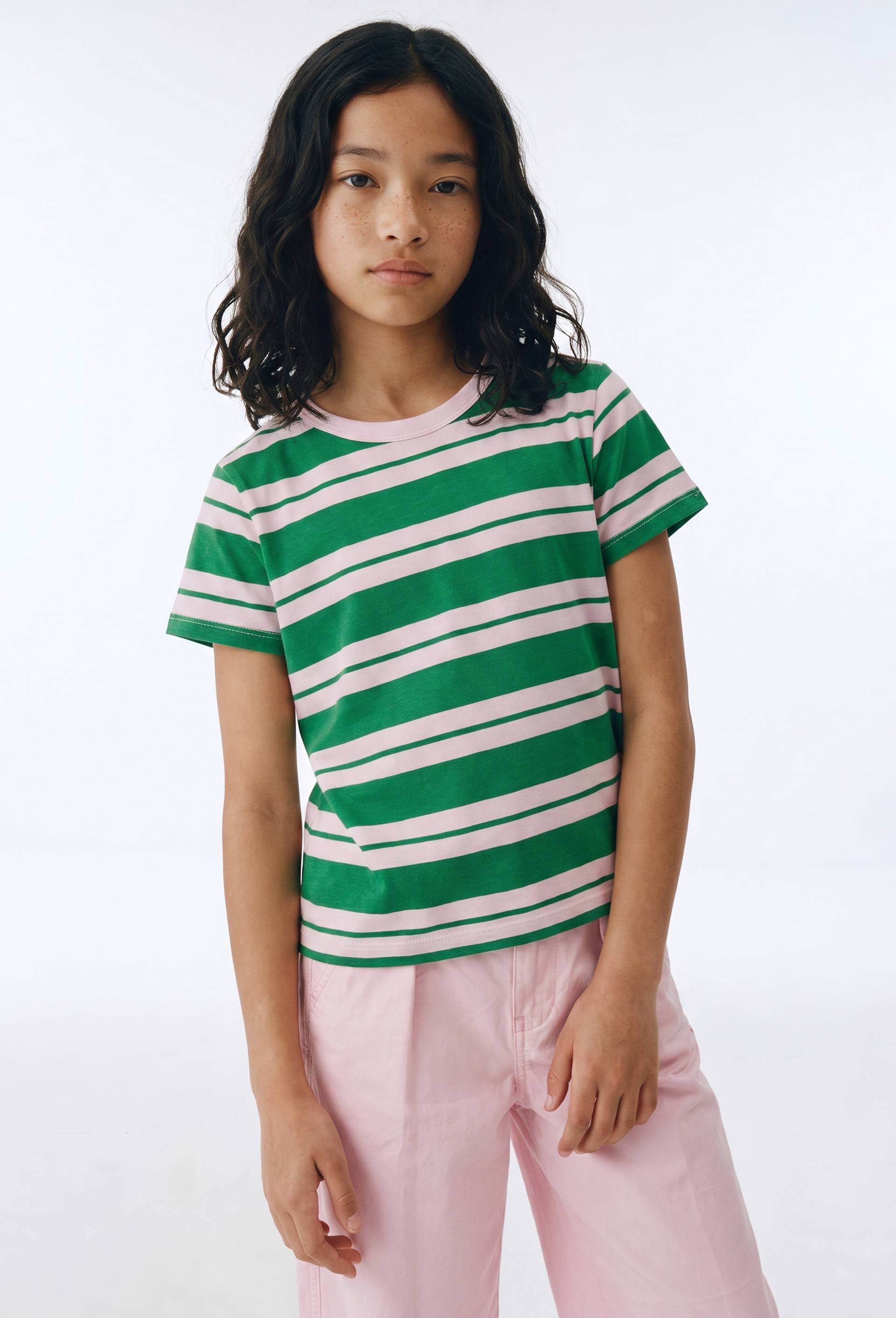 T-shirt ray&eacute;, Vert, large image number 2