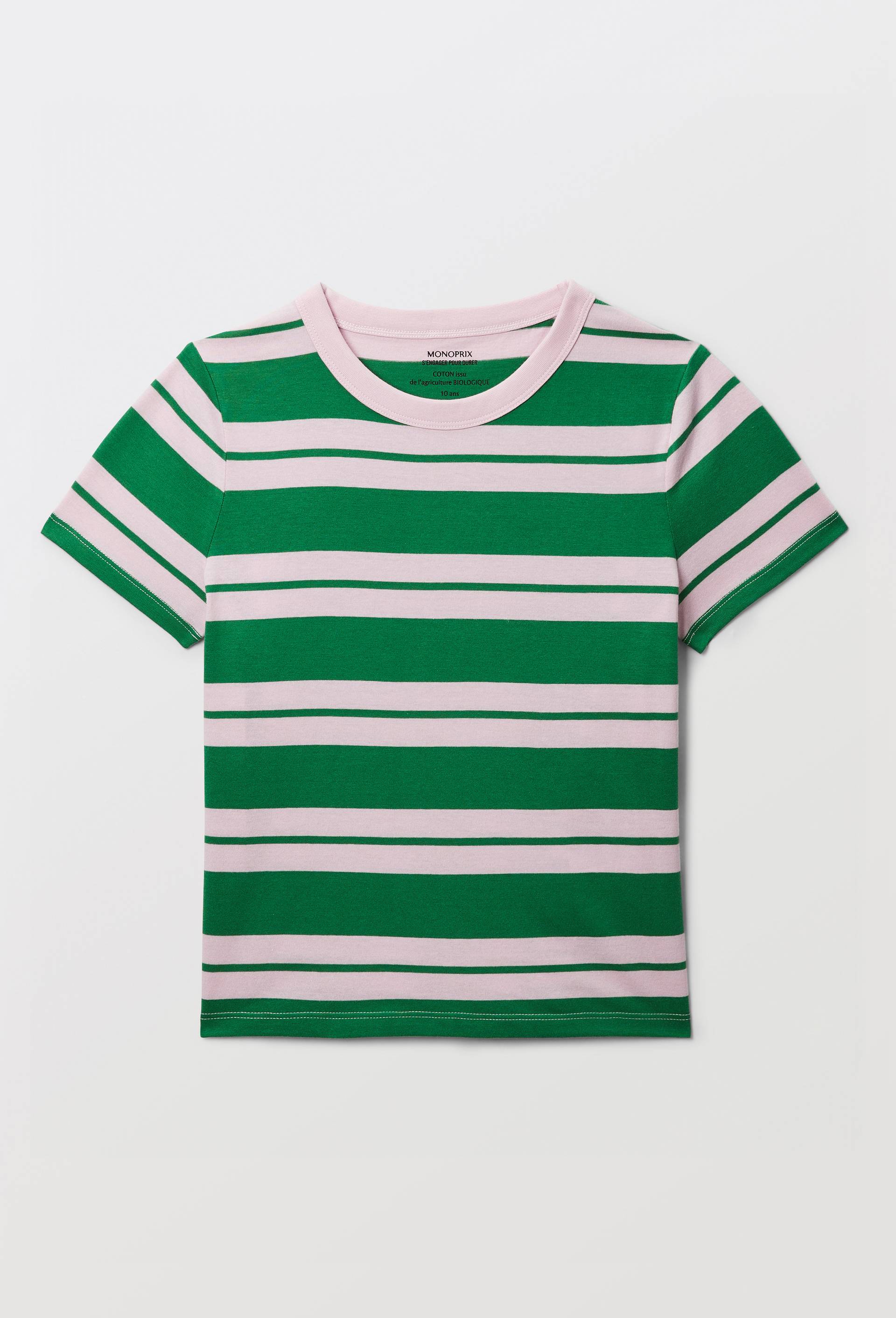 T-shirt ray&eacute;, Vert, large image number 3